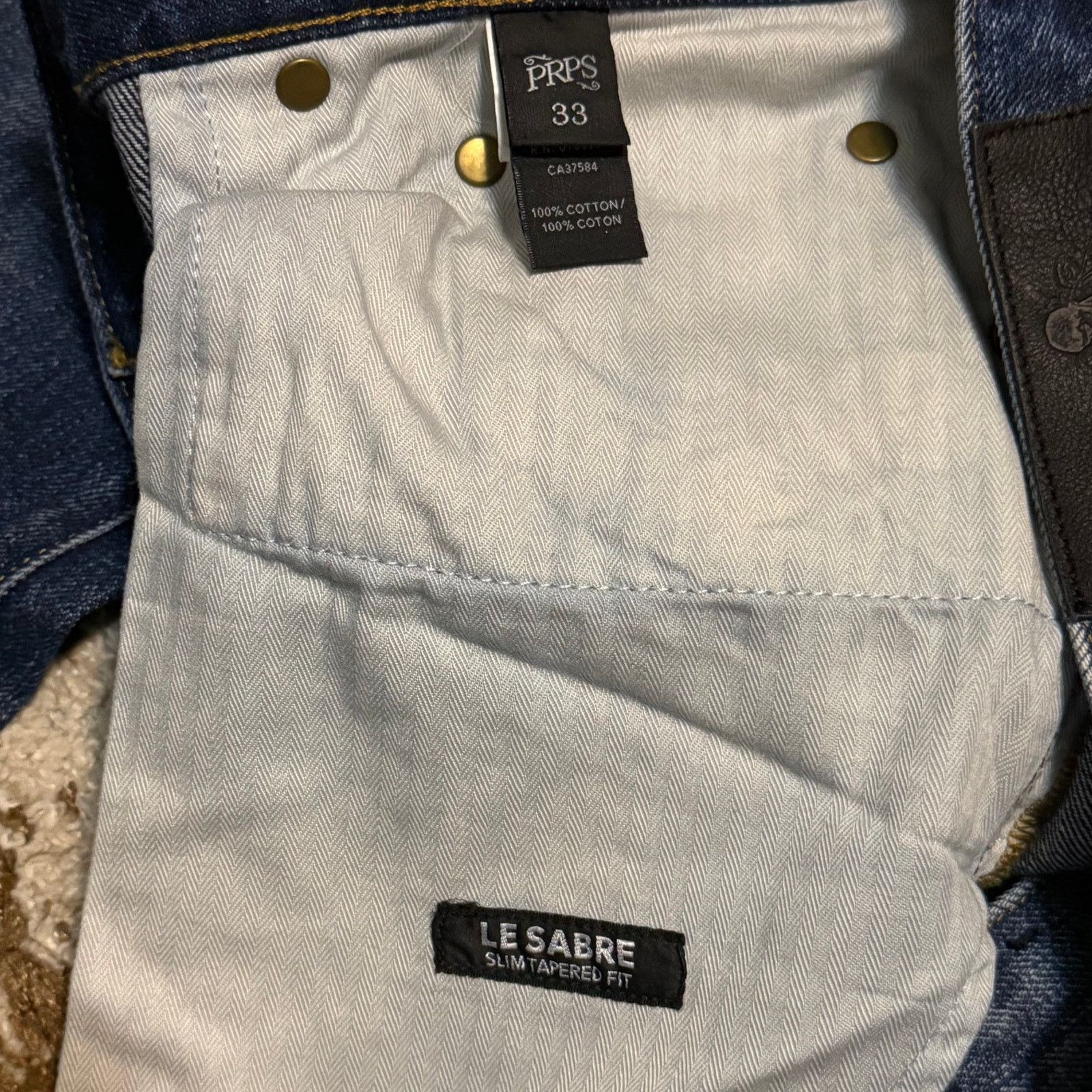 Prps Prps Le Sabre Slim Tapered Plaid Patchwork Jeans 33x34 Size US 33 - 10 Thumbnail
