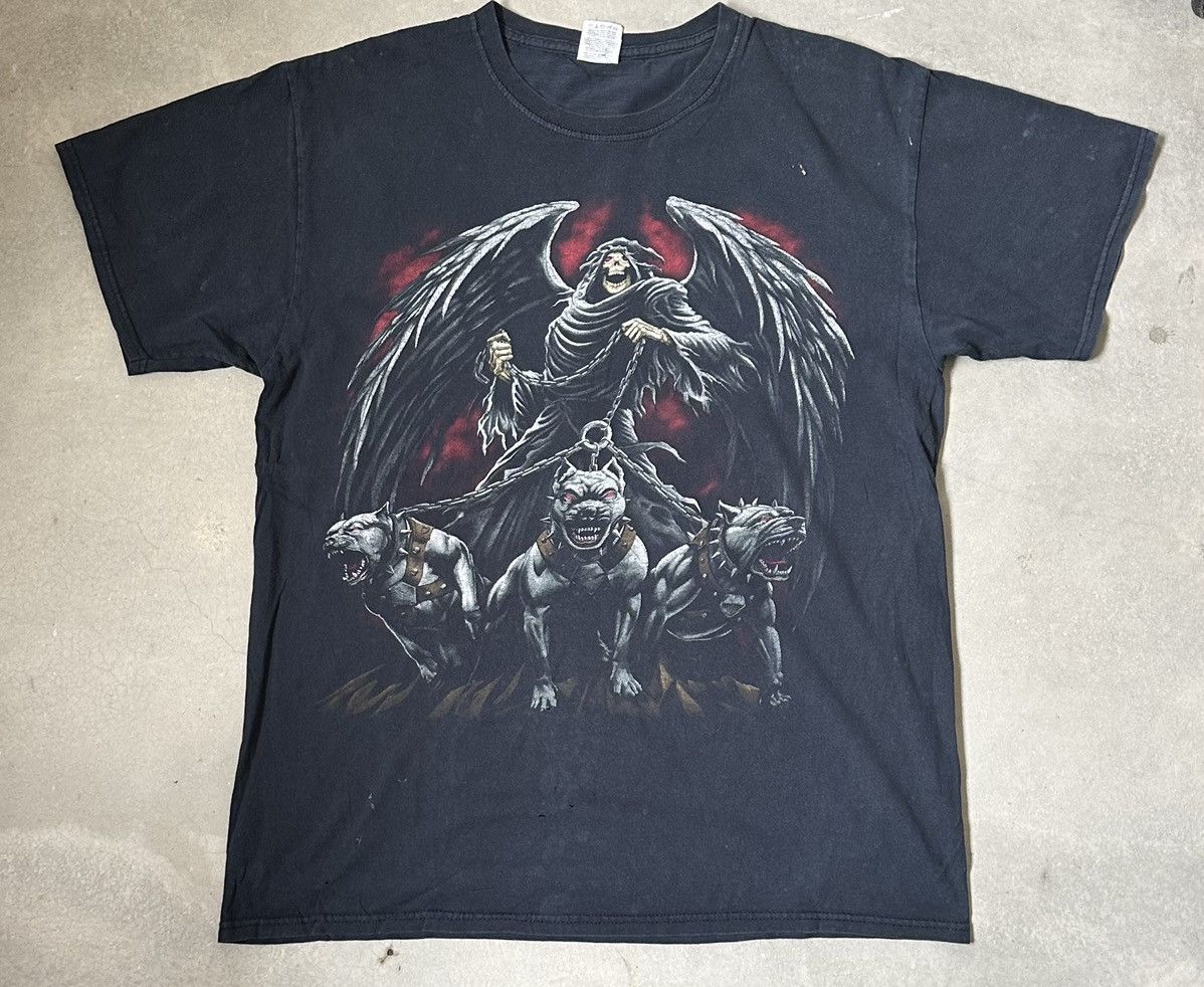 Vintage VINTAGE GRIM REAPER PITBULL TEE Size US M / EU 48-50 / 2 - 1 Thumbnail