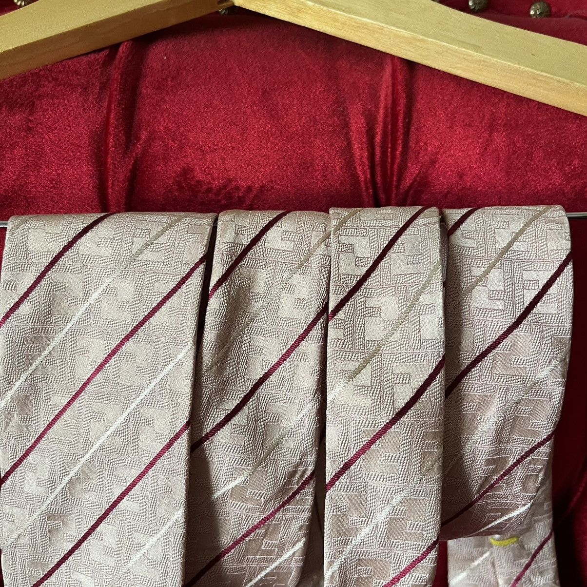 Fendi Fendi Double F Diagonal Stripe Seta Soie Silk Siede Tie Size ONE SIZE - 2 Thumbnail