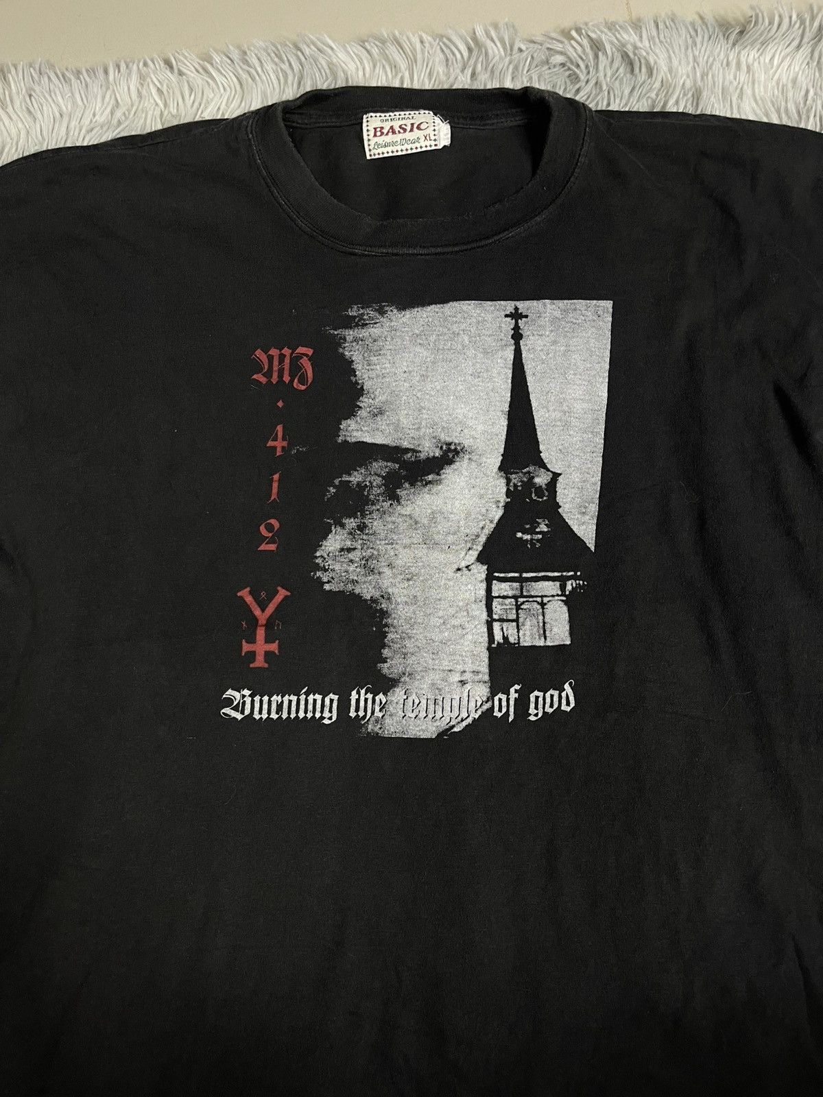 Band Tees Vintage MZ412 Burning the temple of god Black Industrial Tee Size US XL / EU 56 / 4 - 3 Thumbnail