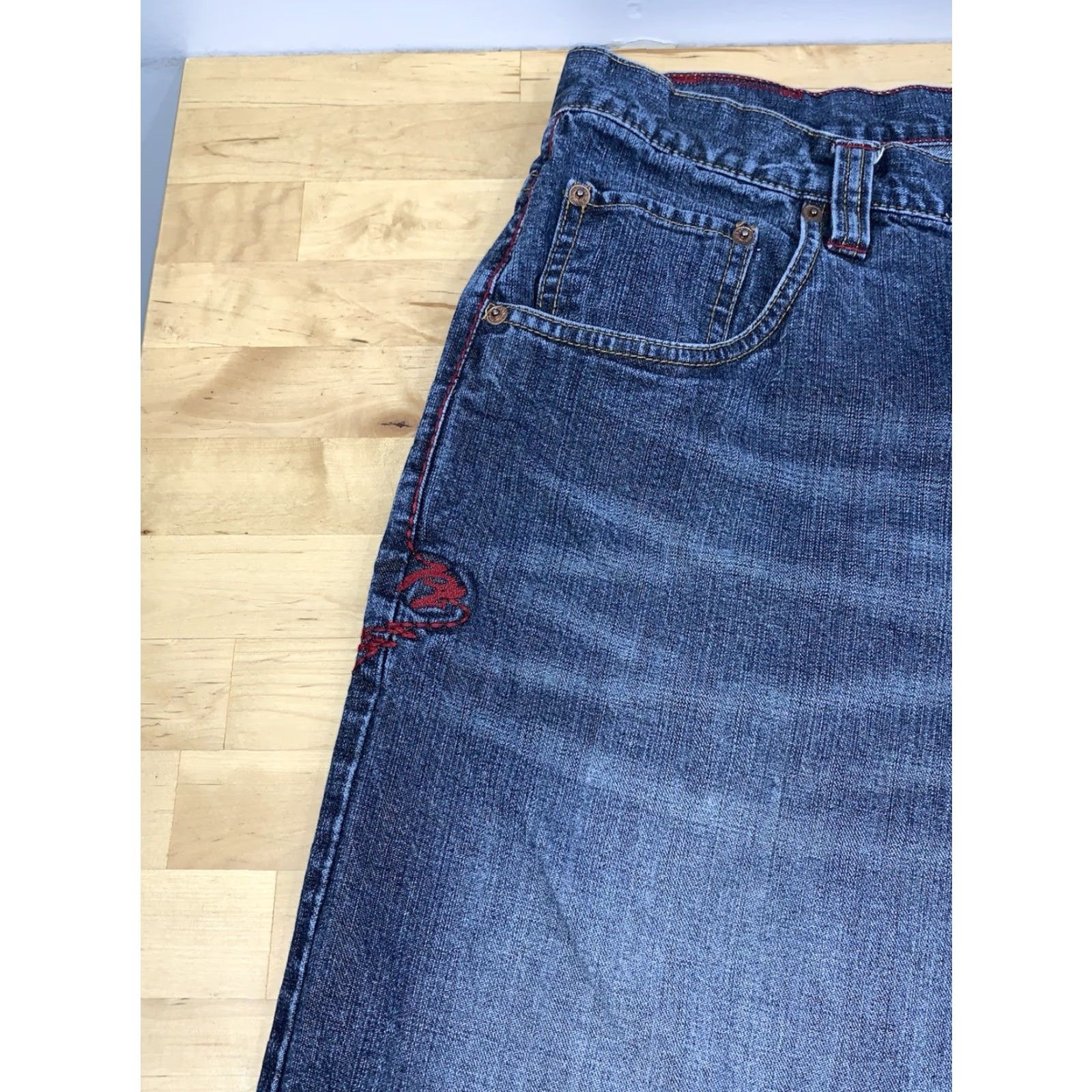 Phat Farm VINTAGE Phat Farm Jeans Mens 36x33 Blue Logo Y2K Grunge Hip Hop Straight Denim 11815 Mens Size US 36 / EU 52 - 7 Thumbnail