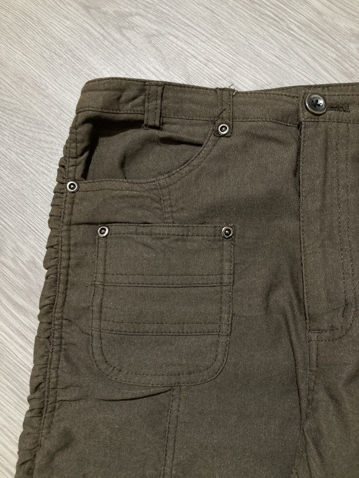 Le Grande Bleu (L.G.B.) 2000s Japanese Brand Ruched Pants Punk Lgb Style Green Army Size US 26 / EU 42 - 9 Thumbnail