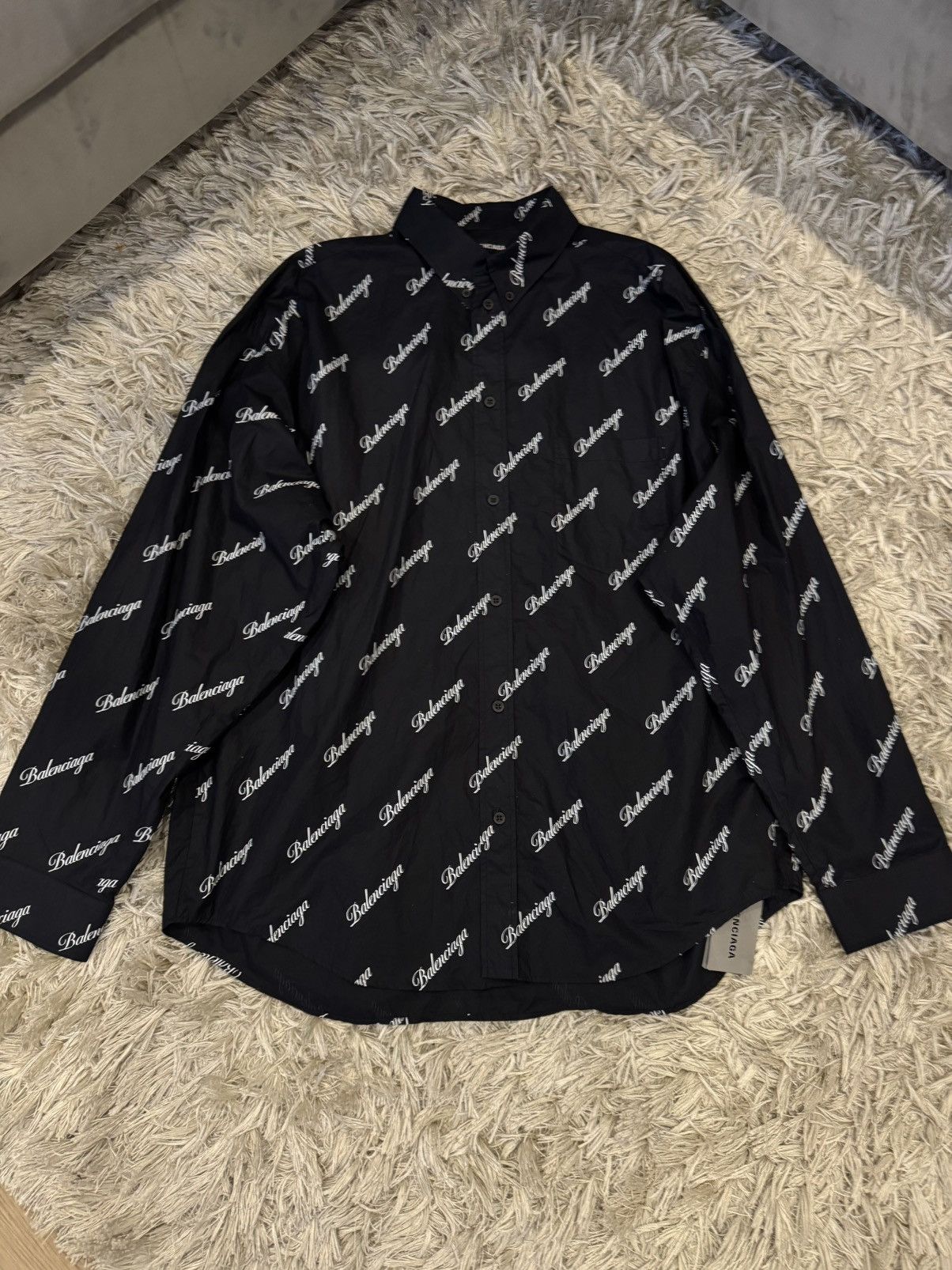 Balenciaga Balenciaga Script Poplin Shirt Size US L / EU 52-54 / 3 - 4 Thumbnail