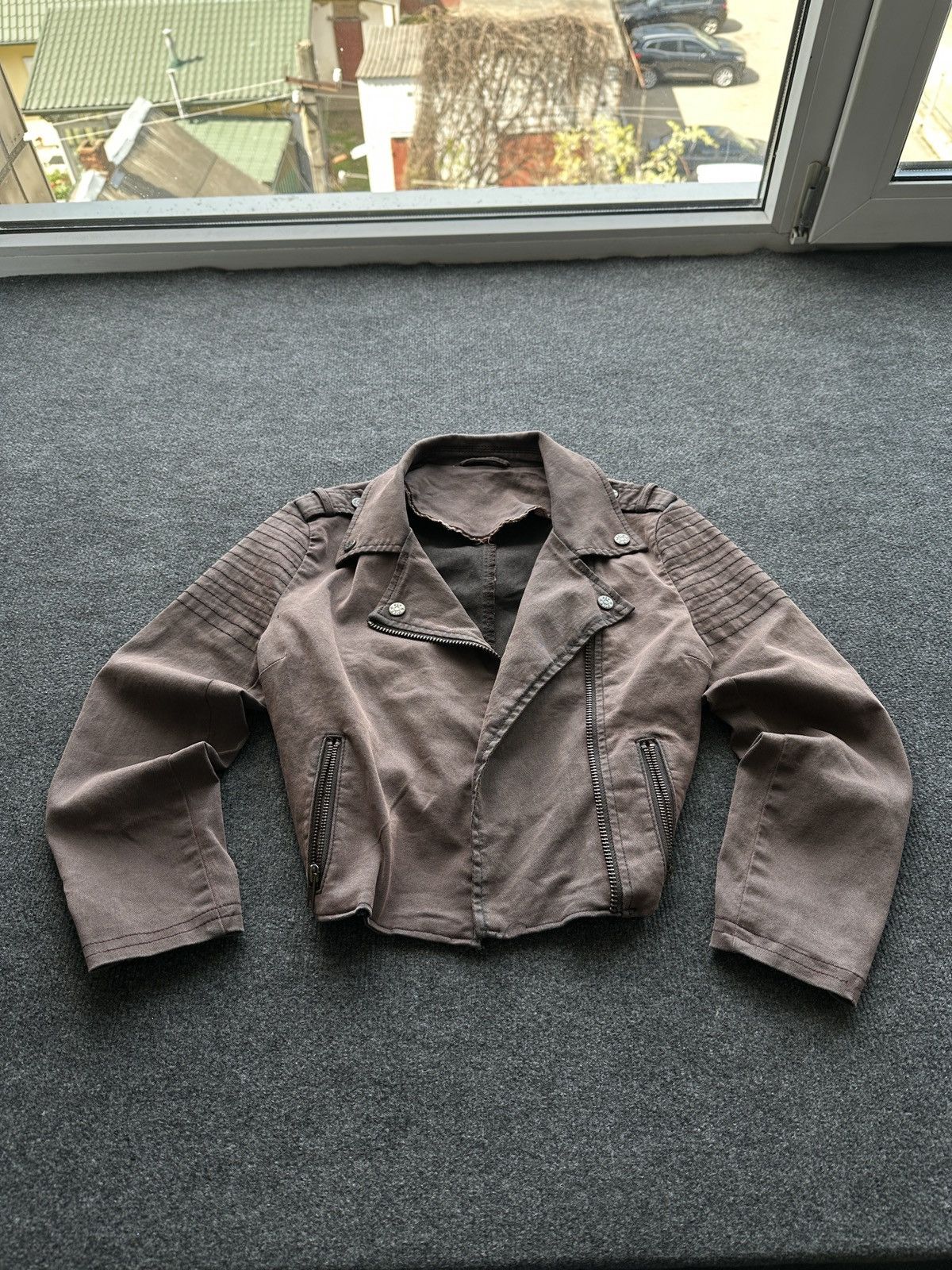 Other 🚨Y2K RICK OWENS TYPE DIRTY SLIM FIT ZIP DENIM JACKET Size S / US 4 / IT 40 - 2 Thumbnail