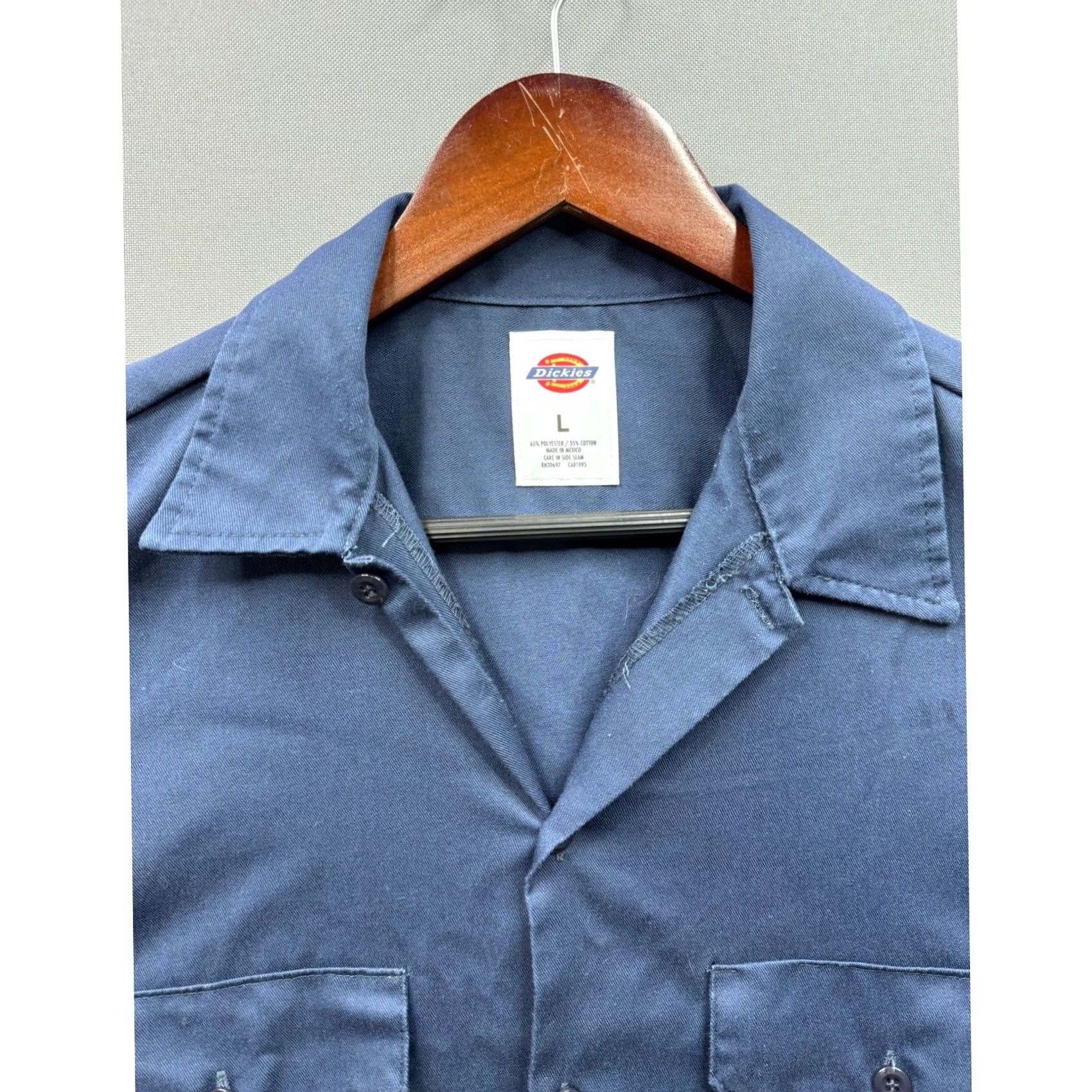 Dickies Dickies Short Sleeve Work Shirt Navy Blue Men Large Two Pocket Shirt Size US L / EU 52-54 / 3 - 5 Thumbnail