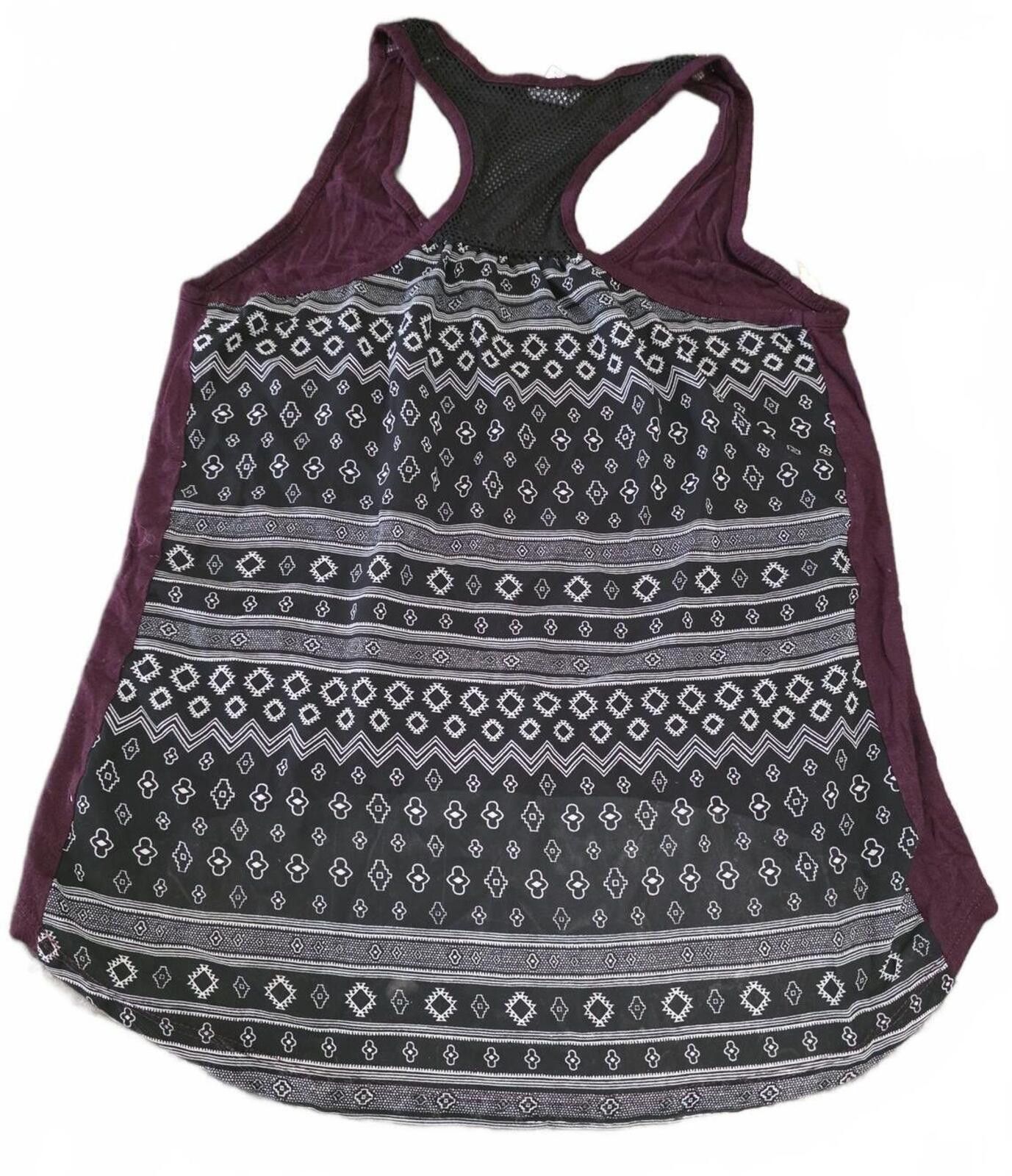 Empyre Empyre Wild Graphic Racerback Tank Top Small Burgandy Sheer Size S / US 4 / IT 40 - 3 Thumbnail