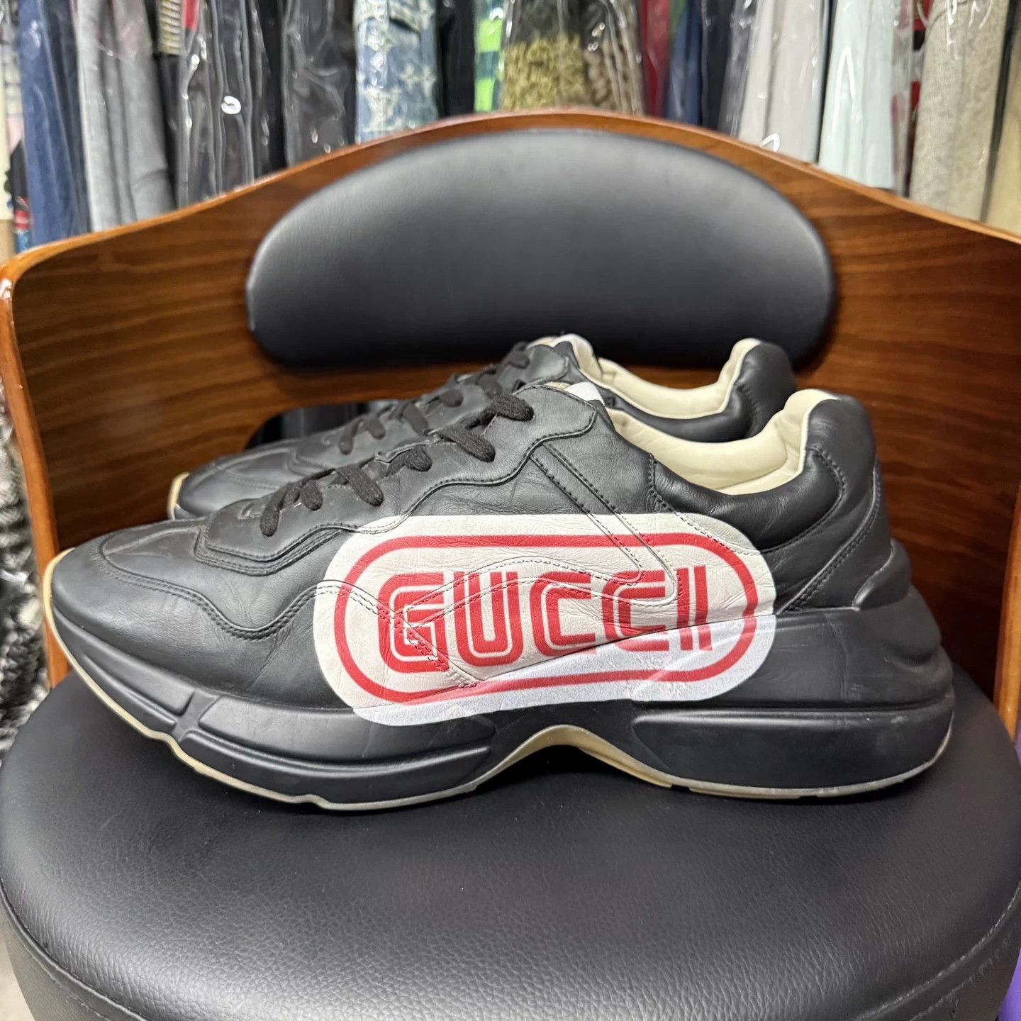 Gucci Gucci Black Red Dad Shoes - Size 11/44 - Excellent Cond. Size US 11 / EU 44 - 6 Thumbnail