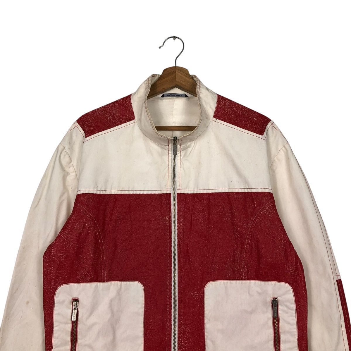 Vintage 🔥VINTAGE BIKER JACKET BYBLOS BLU ITALY LAMPO ZIPPER Size US M / EU 48-50 / 2 - 5 Thumbnail
