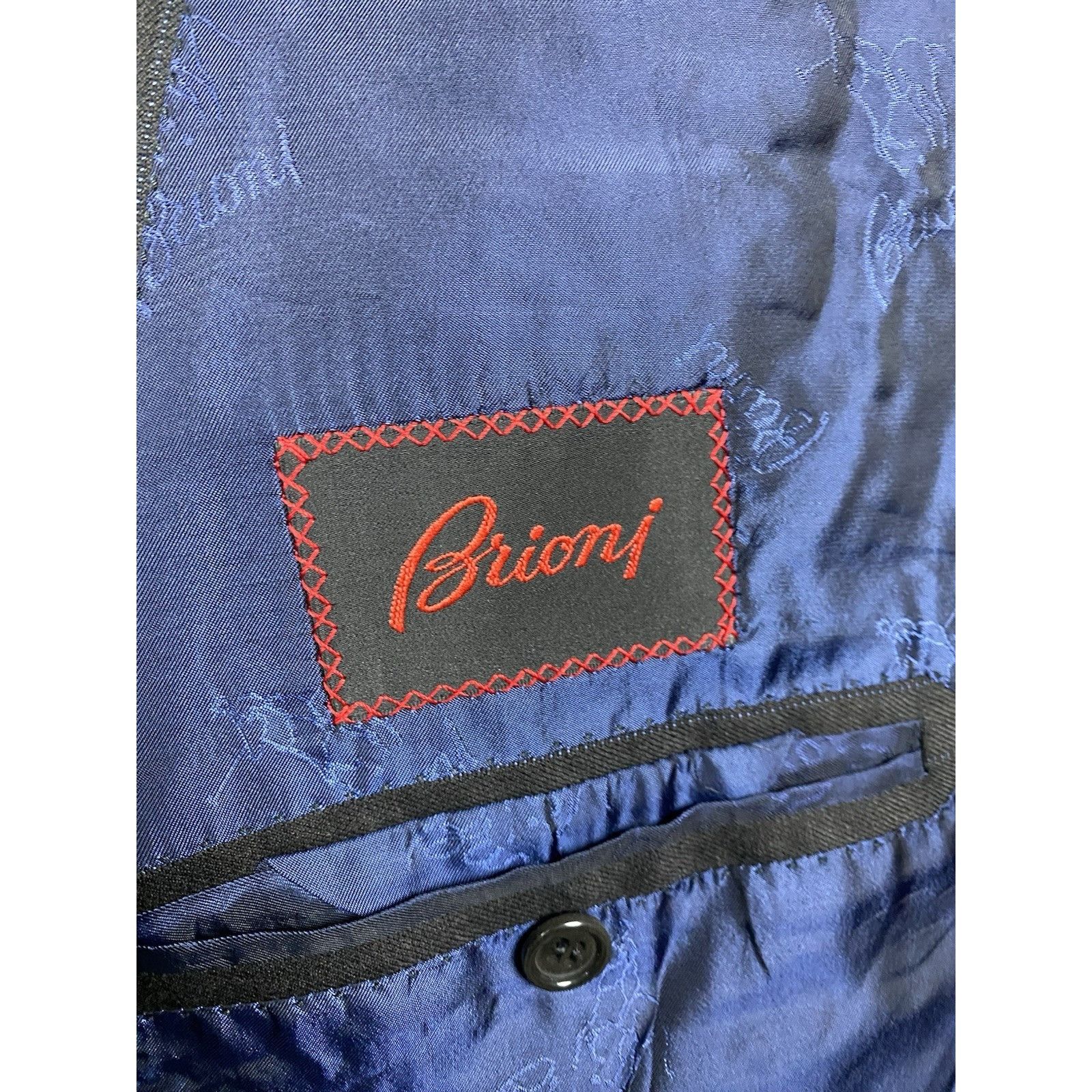 Brioni Brioni Men's Gray Wool Double Breasted Striped Wool Blazer J Size 52R - 15 Thumbnail