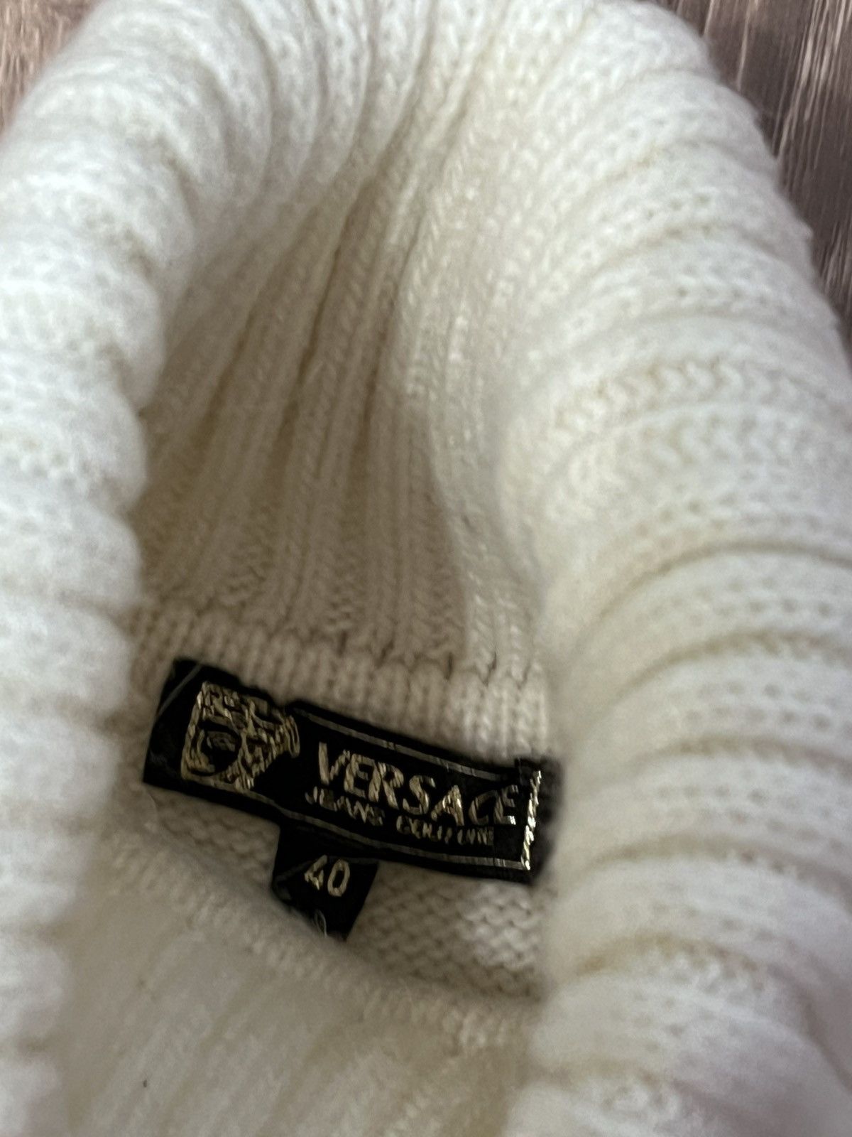 Versace Jeans Couture × Vintage Versace Jeans Couture Vintage Women’s White Sweater Size 48 Size XL / US 12-14 / IT 48-50 - 3 Thumbnail