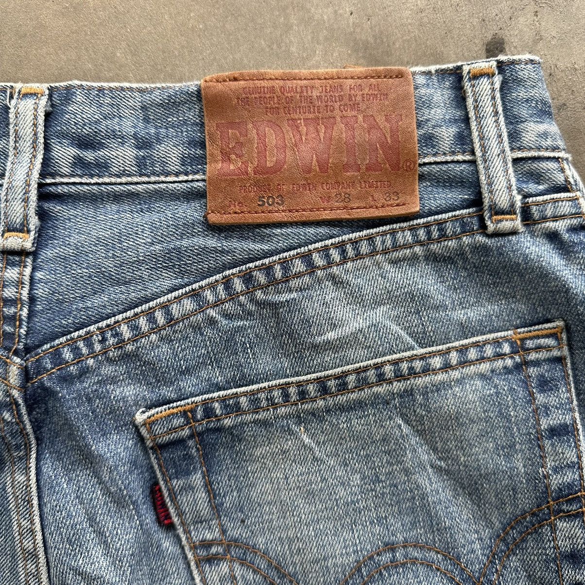 Japanese Brand Vintage Edwin Distressed Faded Denim Jean Pant W28 Size US 28 / EU 44 - 12 Thumbnail
