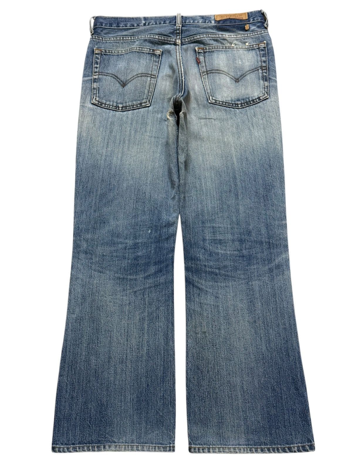 Levi's Vintage 90s Levis Blue Faded Wash Distress Wide Leg Bootcut Size US 33 - 2 Thumbnail