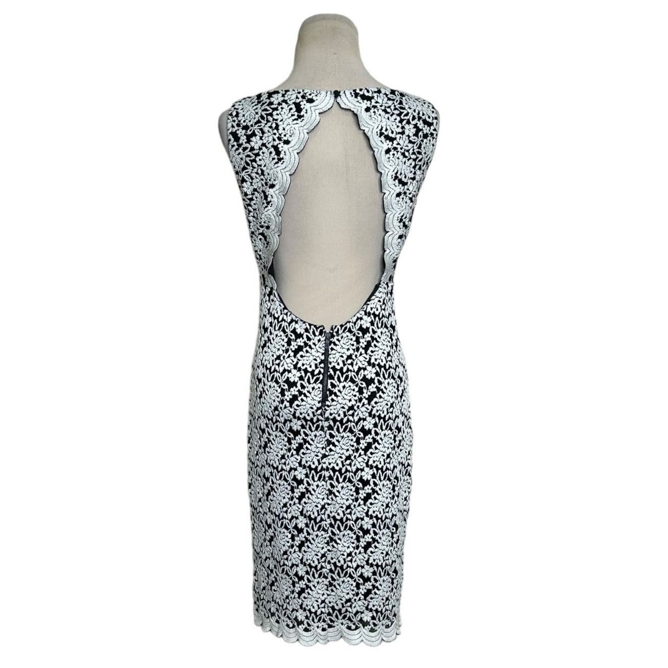 Alice + Olivia Lace Floral Open Back Mini Dress Size 4