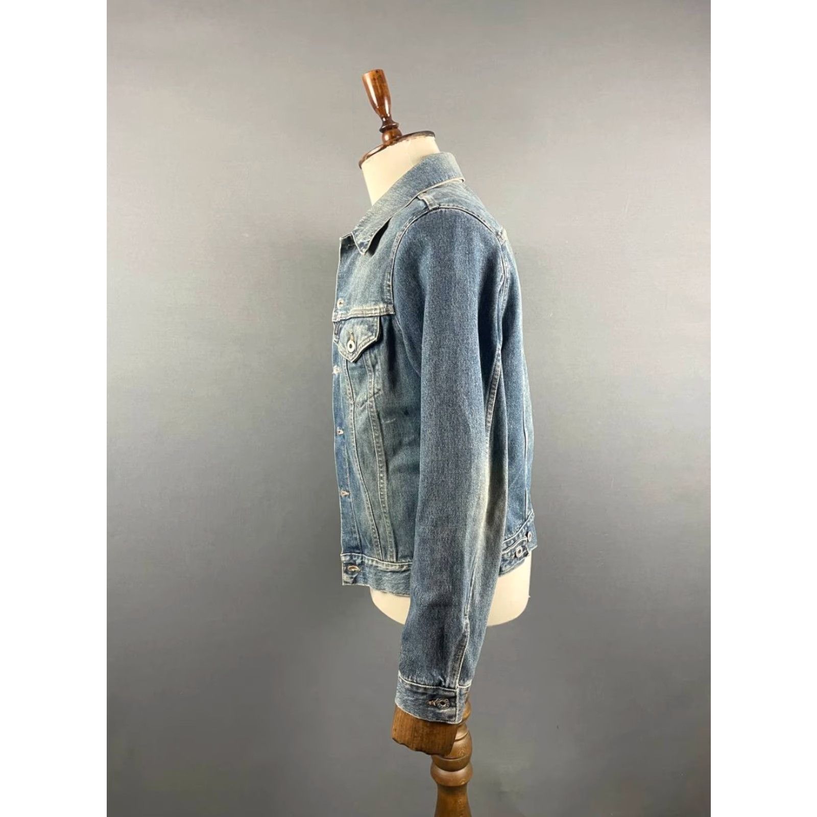 Replay Replay Mens Jacket Denim Blue Long Sleeve Front Zip Bomber Regular Size M Size US M / EU 48-50 / 2 - 6 Thumbnail
