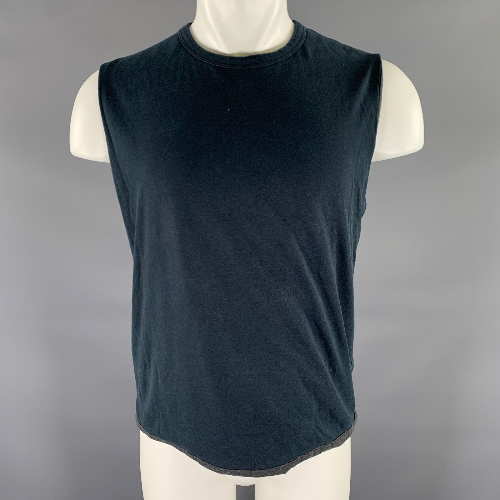 Raf by Raf Simons RAF by RAF SIMONS Size S Navy White Graphic Cotton Tank Top Size US S / EU 44-46 / 1 - 1 Thumbnail