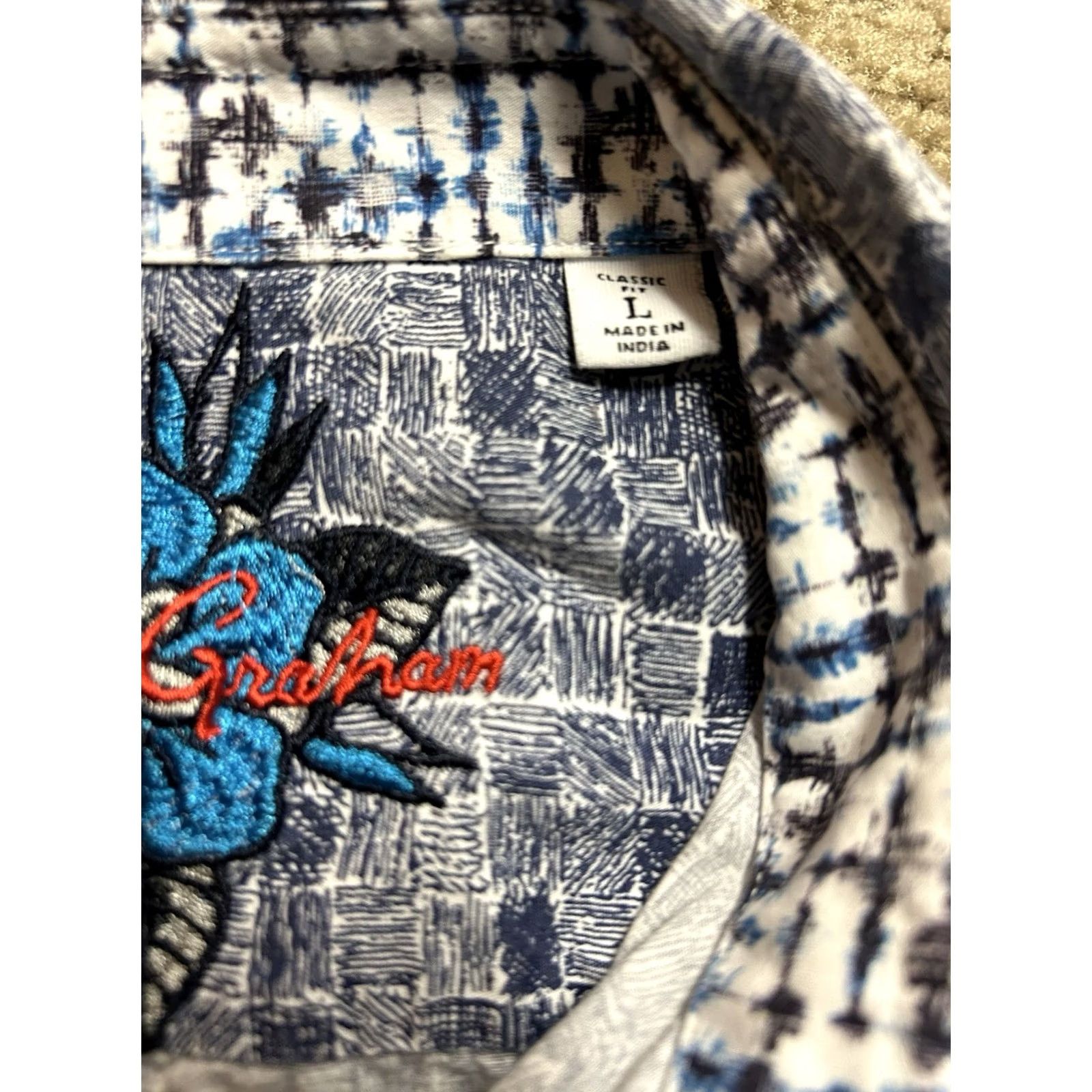 Robert Graham Robert Graham Mens Button Front Long Sleeve Multicolored Shirt L Size US L / EU 52-54 / 3 - 6 Thumbnail