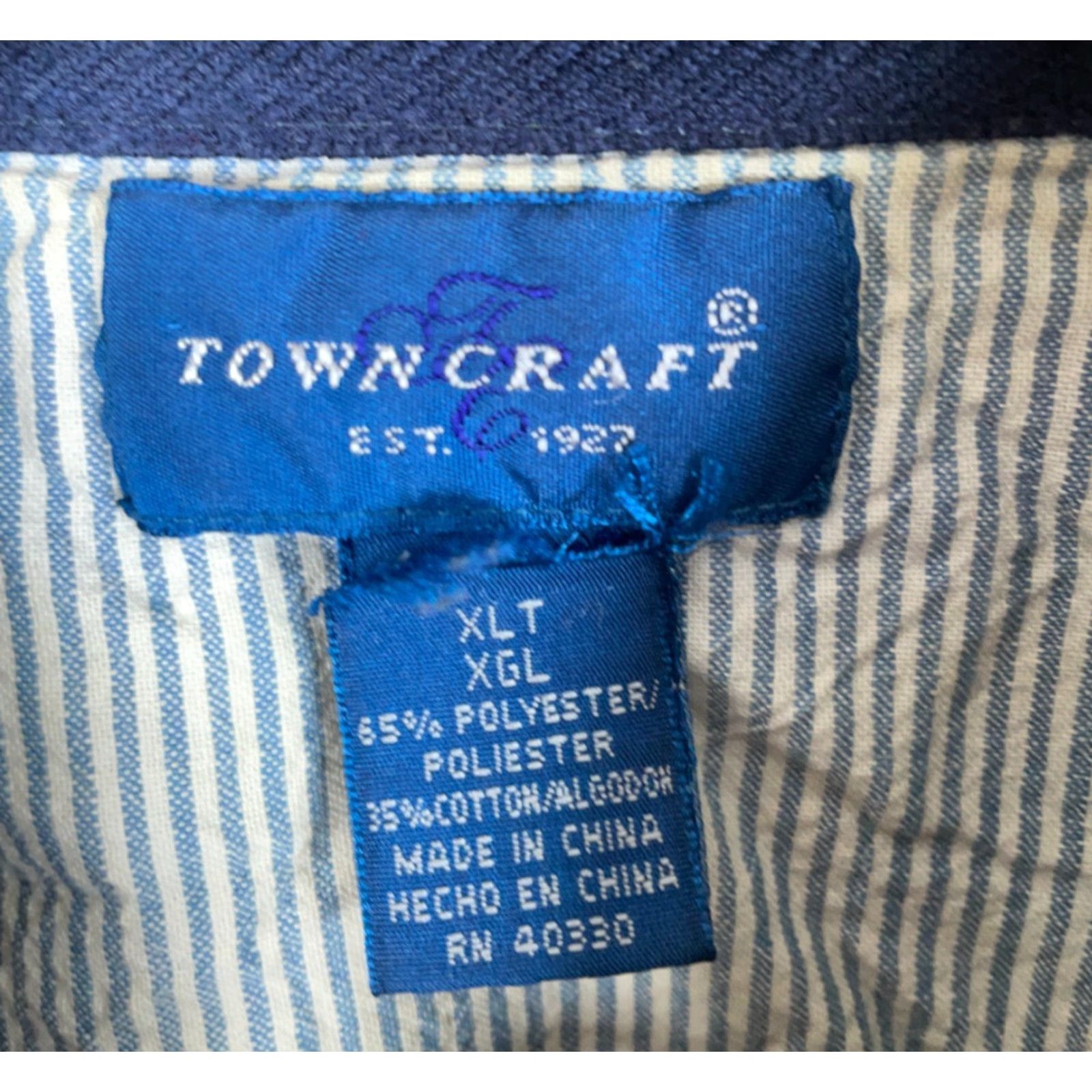 Vintage VINTAGE TownCraft Sweater Henley Shirt XL Tall Men Blue Green Striped 90s Retro Casual Fleece Knit Size US XL / EU 56 / 4 - 3 Thumbnail