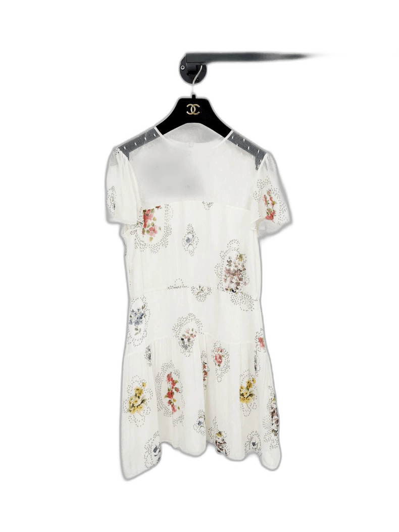 Red Valentino Silk Dress with Floral Design