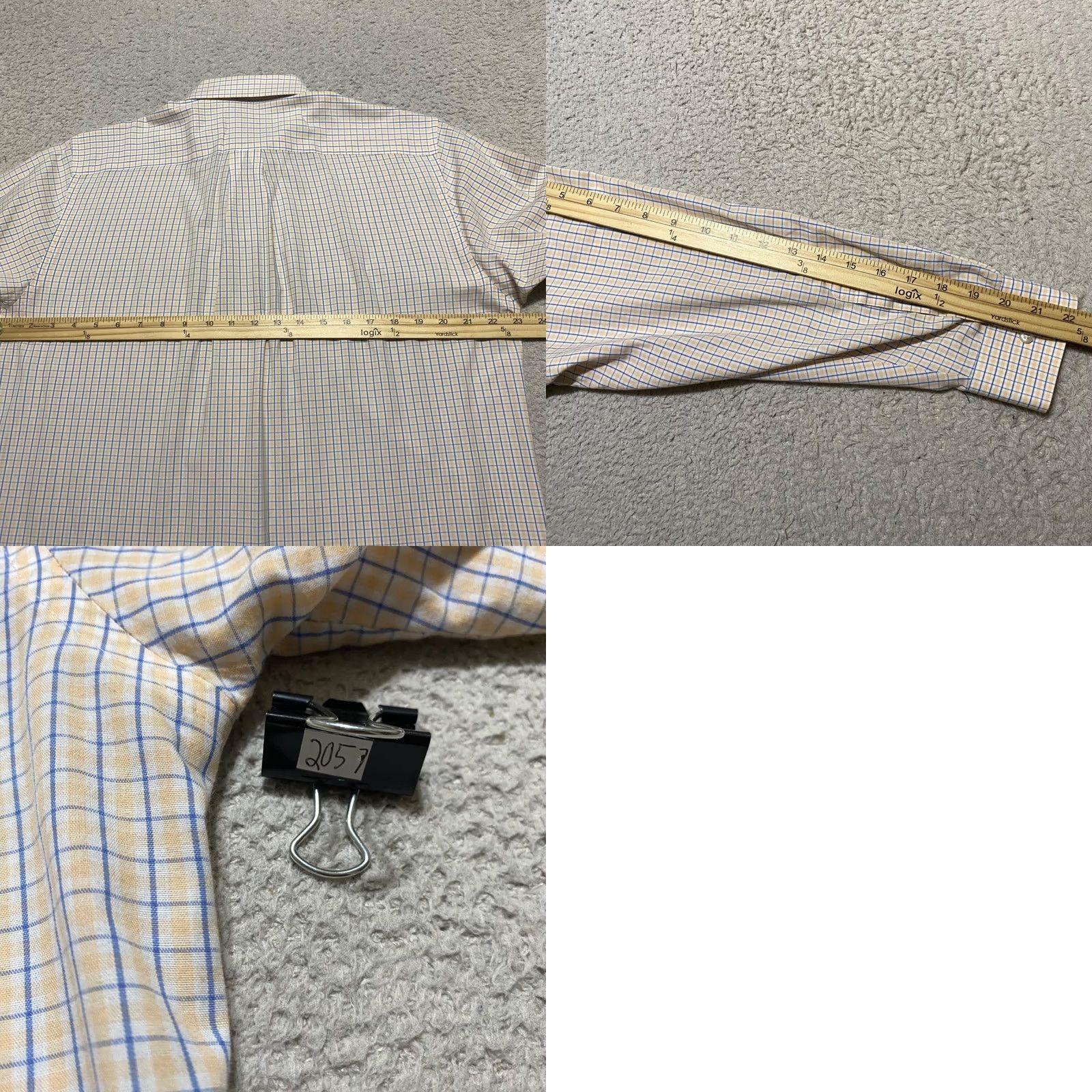 Stafford Stafford Dress Shirt Mens Large Multicolor Plaid Long Sleeve Button-Front 16 16.5 96% Cotton 4% Polyester Classic Size 42R - 8 Thumbnail