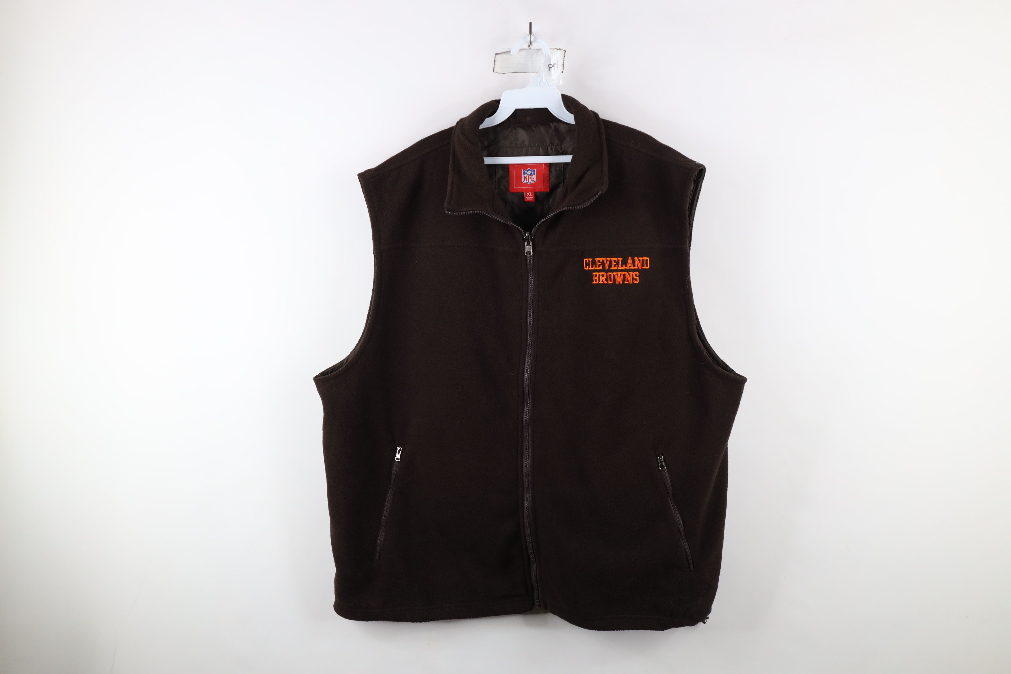 Vintage Vintage NFL Browns Football Fleece Vest Jacket Brown Size US XL / EU 56 / 4 - 1 Thumbnail