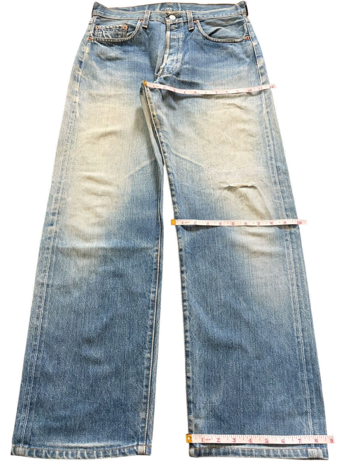 Levi's Vintage 90s Levis 501 Big E Selvedge Distress Baggy Jeans Size US 32 / EU 48 - 8 Thumbnail