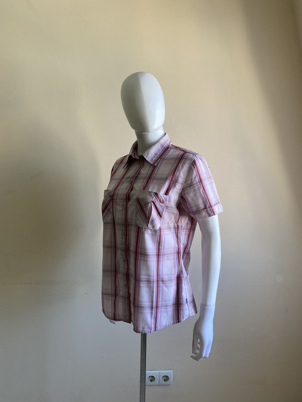 Fjallraven Fjall Raven Womens Pink Button Up Short Sleeve Check Shirt Size M / US 6-8 / IT 42-44 - 7 Thumbnail