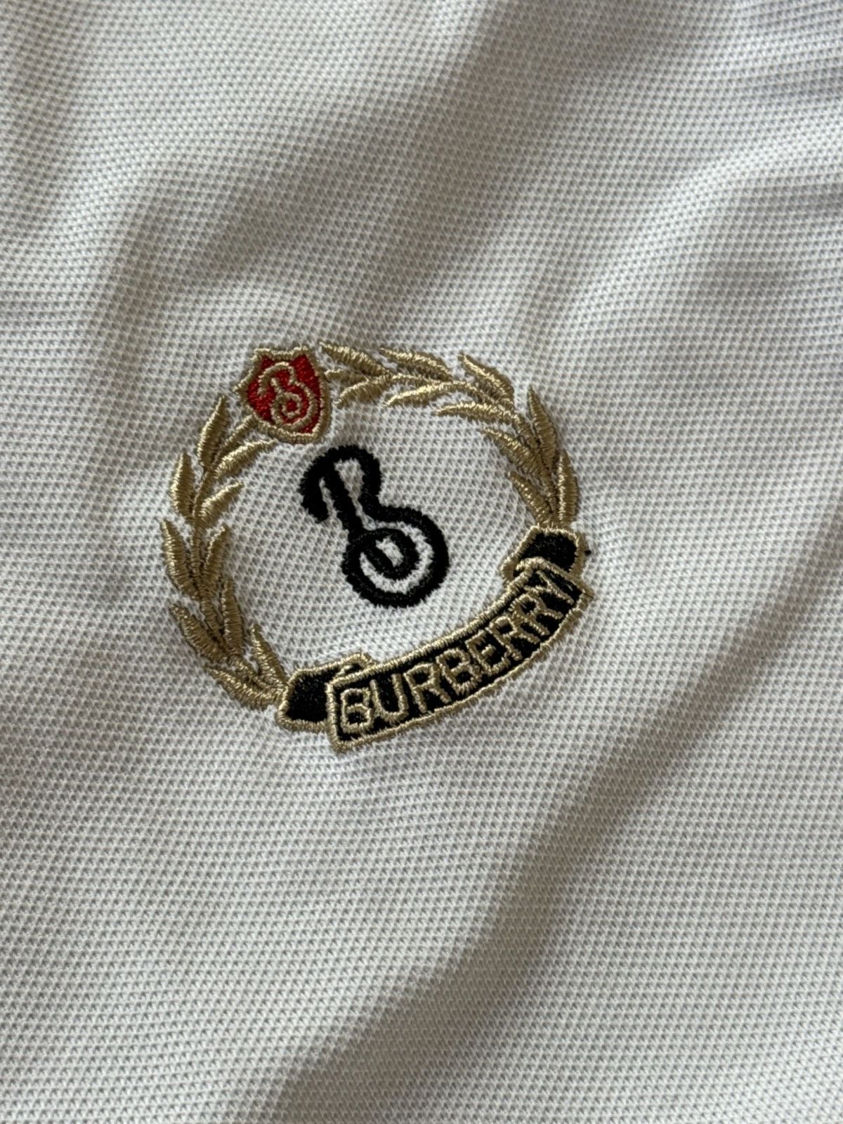 Burberry × Designer Burberry L white polo tee T-shirt old money Size US L / EU 52-54 / 3 - 7 Thumbnail