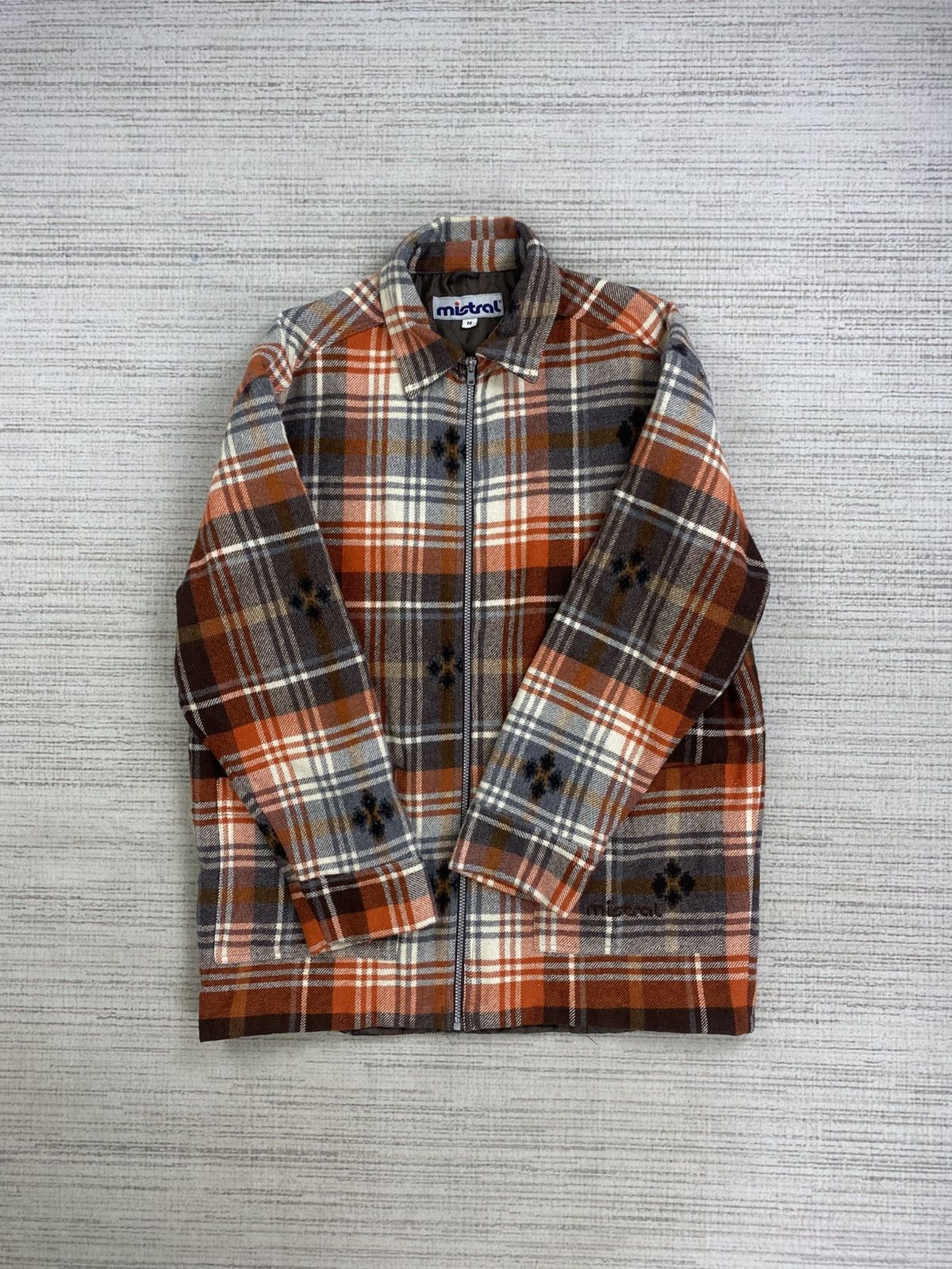 Portuguese Flannel × Vintage Vintage Mistral Made In Portugal Orange Checker Flannel Size US L / EU 52-54 / 3 - 5 Thumbnail