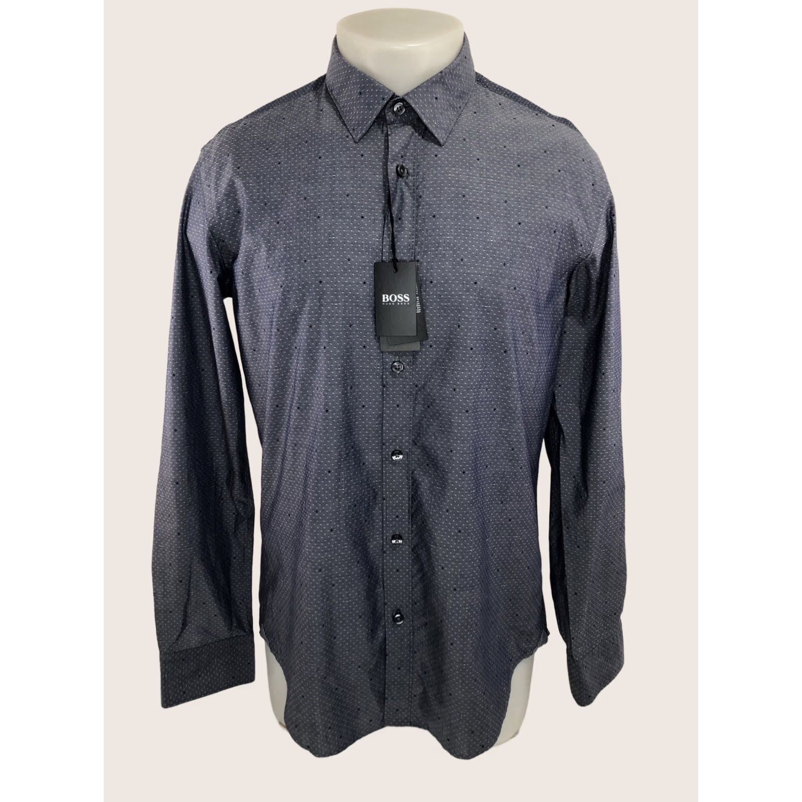 Hugo Boss HUGO BOSS / NEW w TAGS - Slim Fit Mens Lg. Geometric Dot Spot Shirt Size US L / EU 52-54 / 3 - 1 Thumbnail