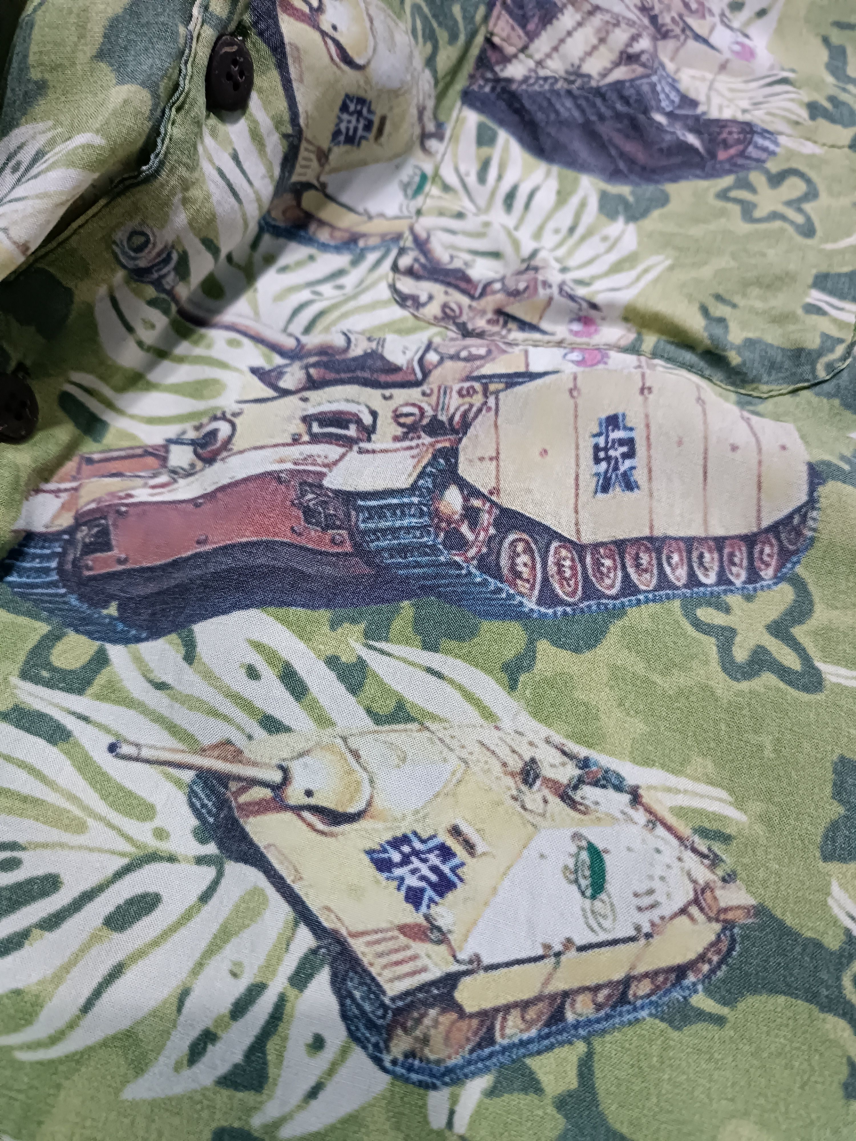 Anime × Japanese Brand Anime "Girls Und Panzer Das Finale" Aloha Silk Rayon Shirt Size US L / EU 52-54 / 3 - 5 Thumbnail