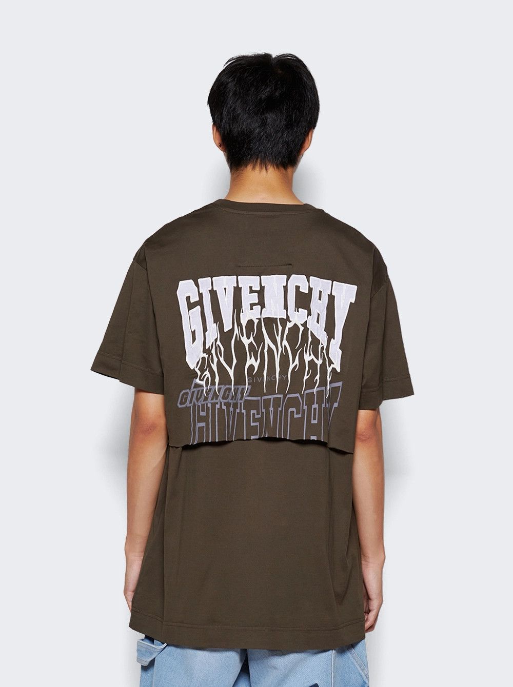 Givenchy Brown Layered Embroidered Multi Logo T-Shirt Size US M / EU 48-50 / 2 - 4 Thumbnail