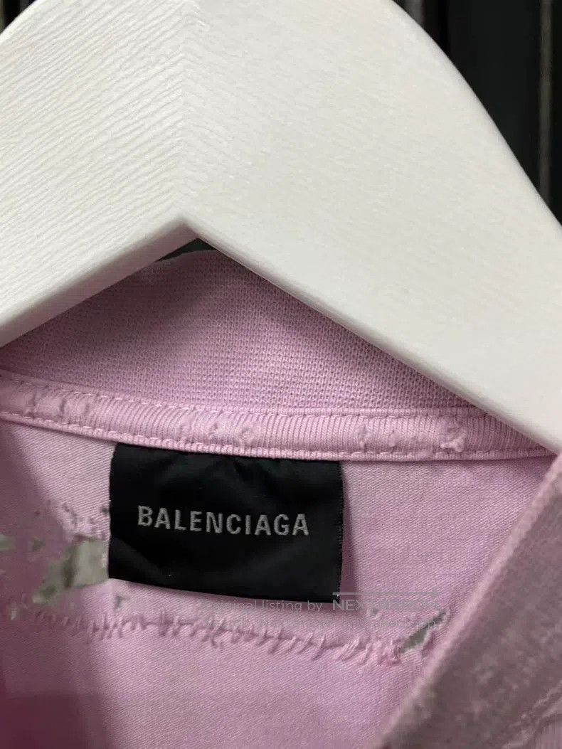 Balenciaga Balenciaga Pink Destroyed Vintage Short Sleeve Size US XS / EU 42 / 0 - 7 Thumbnail
