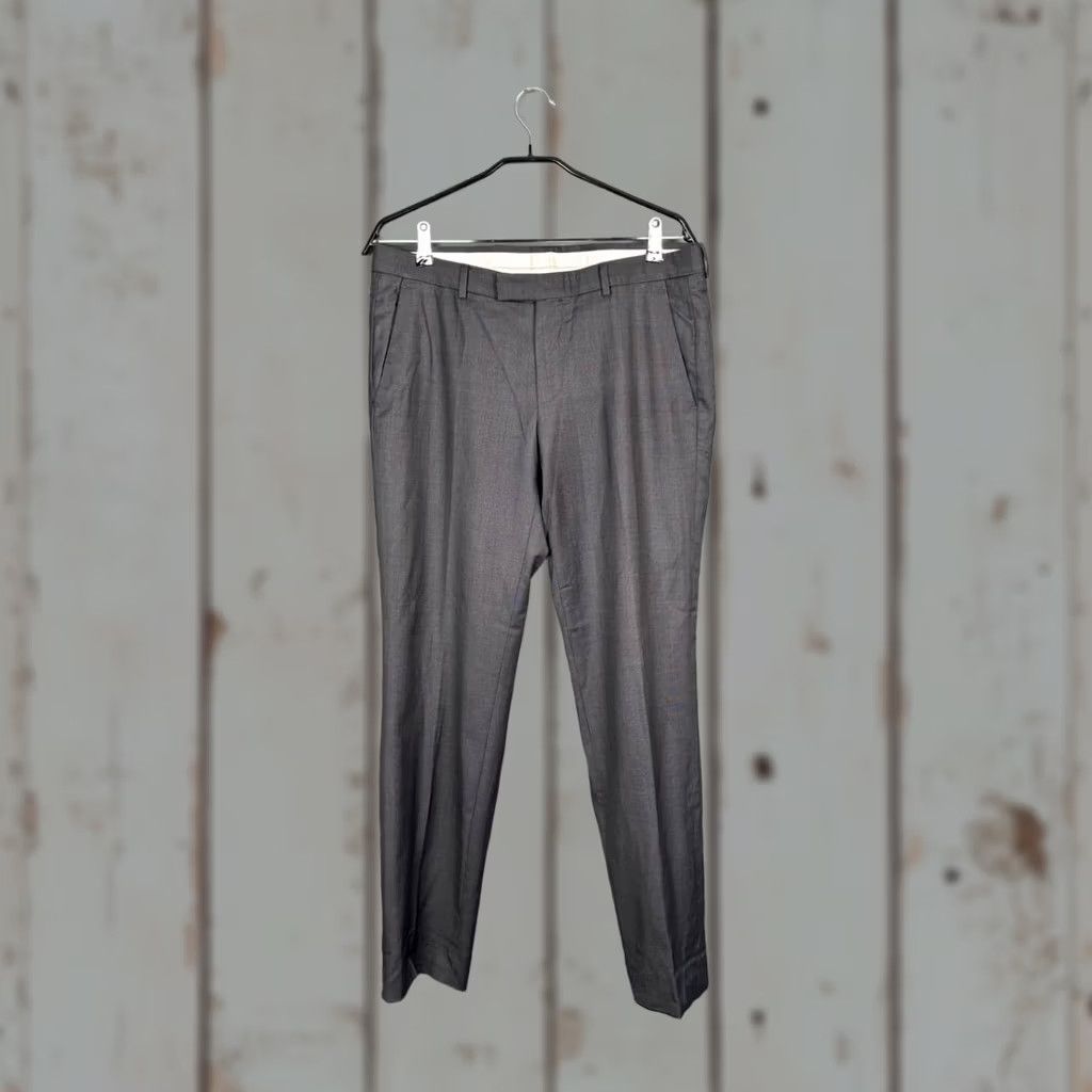 Z Zegna Z Zegna Pants Mens Size 48R Gray Wolle Flat Front Slim Straight Leg Dress Size US 32 / EU 48 - 1 Thumbnail