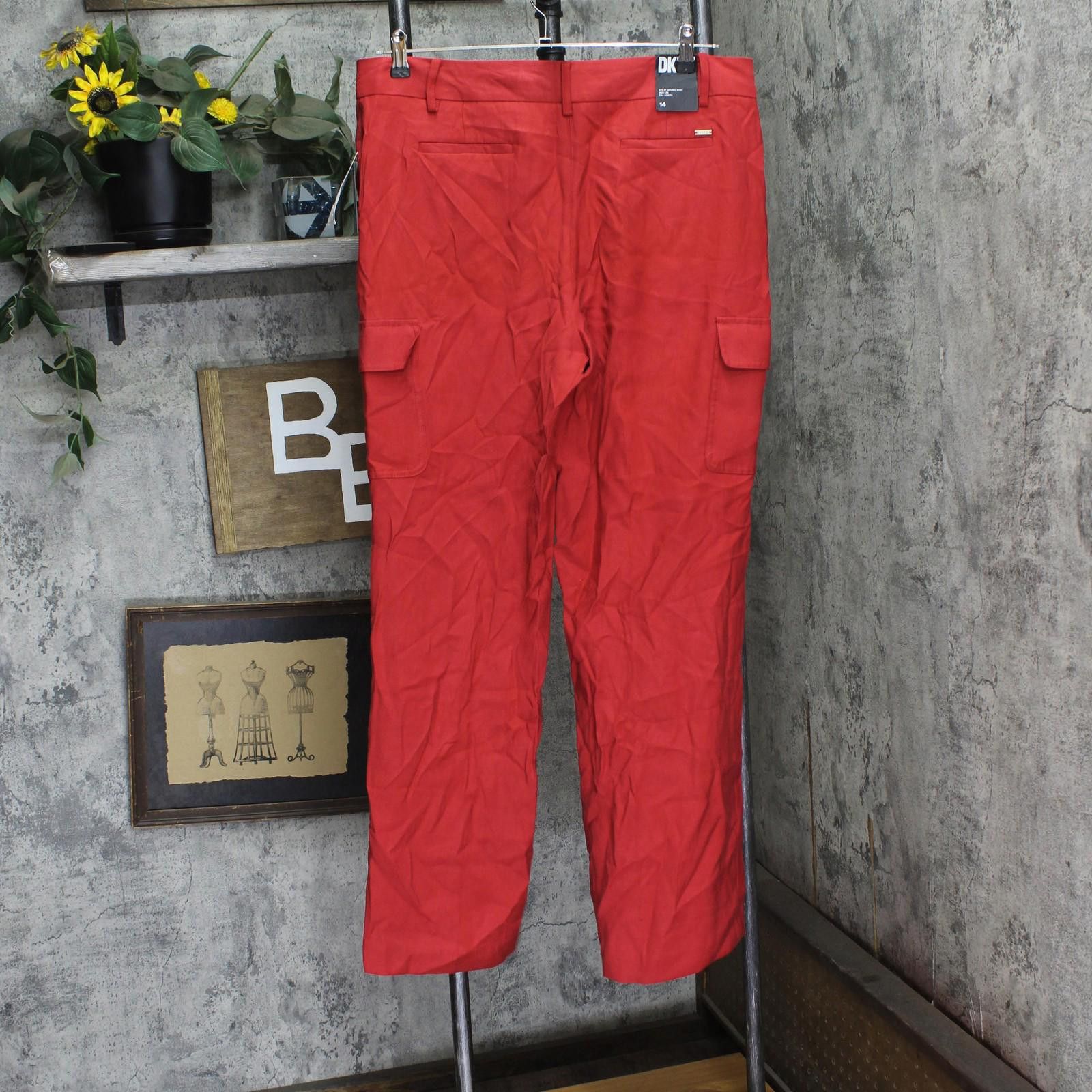 DKNY Nwt Dkny Solid Side Pocket Pants Ue4pa340 Sangria Red 14 Size 36" / US 14 / IT 50 - 2 Thumbnail
