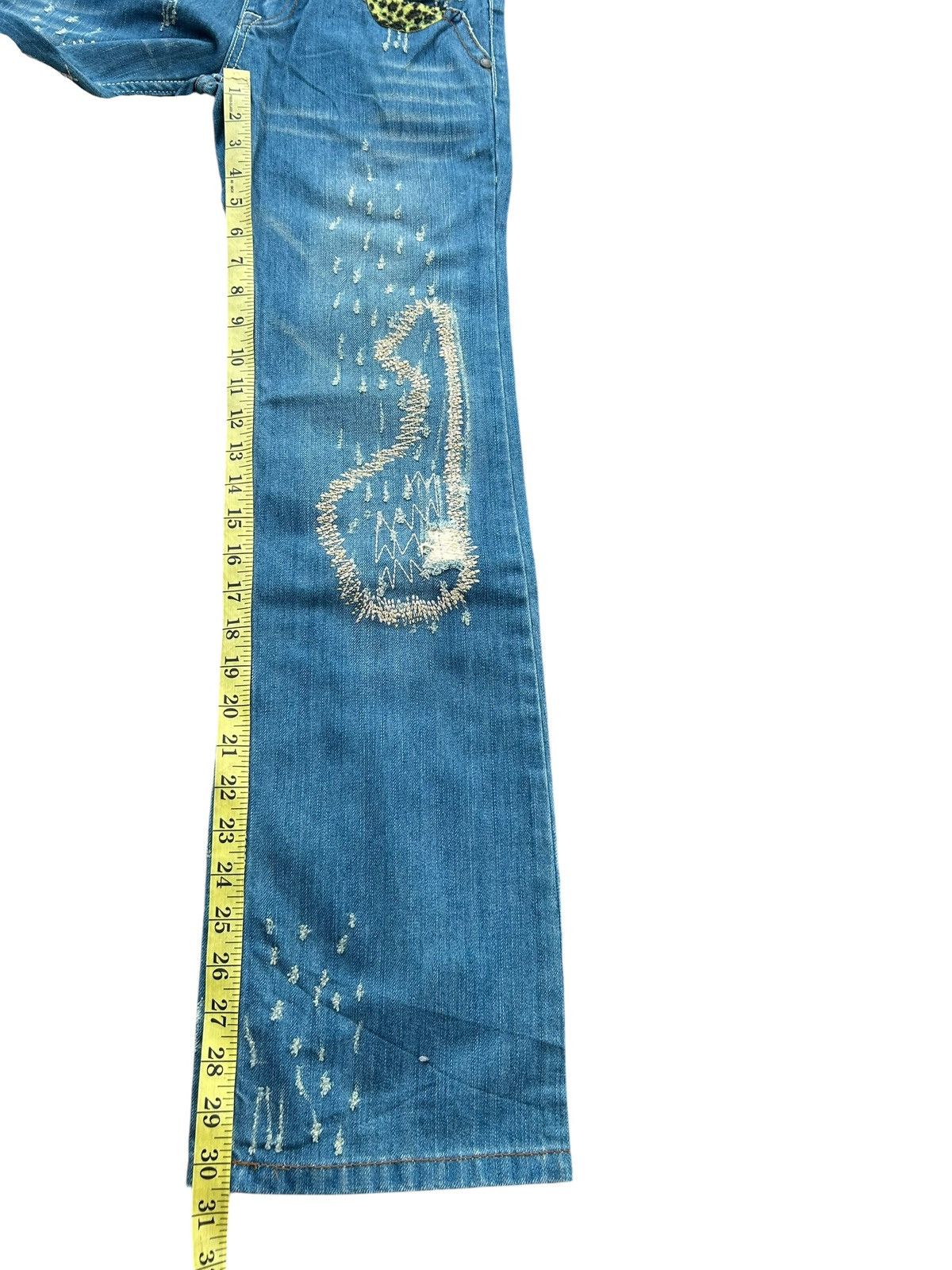 Kapital × Vintage × Who Decides War Hippies Style Japanese Distressed Denim Jeans Rare 🎌☠️ Size US 27 - 23 Thumbnail