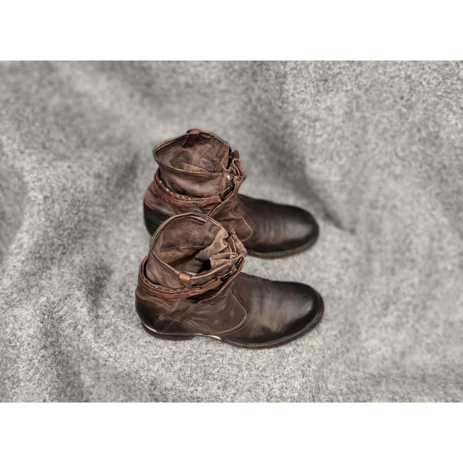 Vintage VINTAGE Airstep 98 Design Zipper Brown Leather Ankle Women Boots Size US 7 / IT 37 - 3 Thumbnail