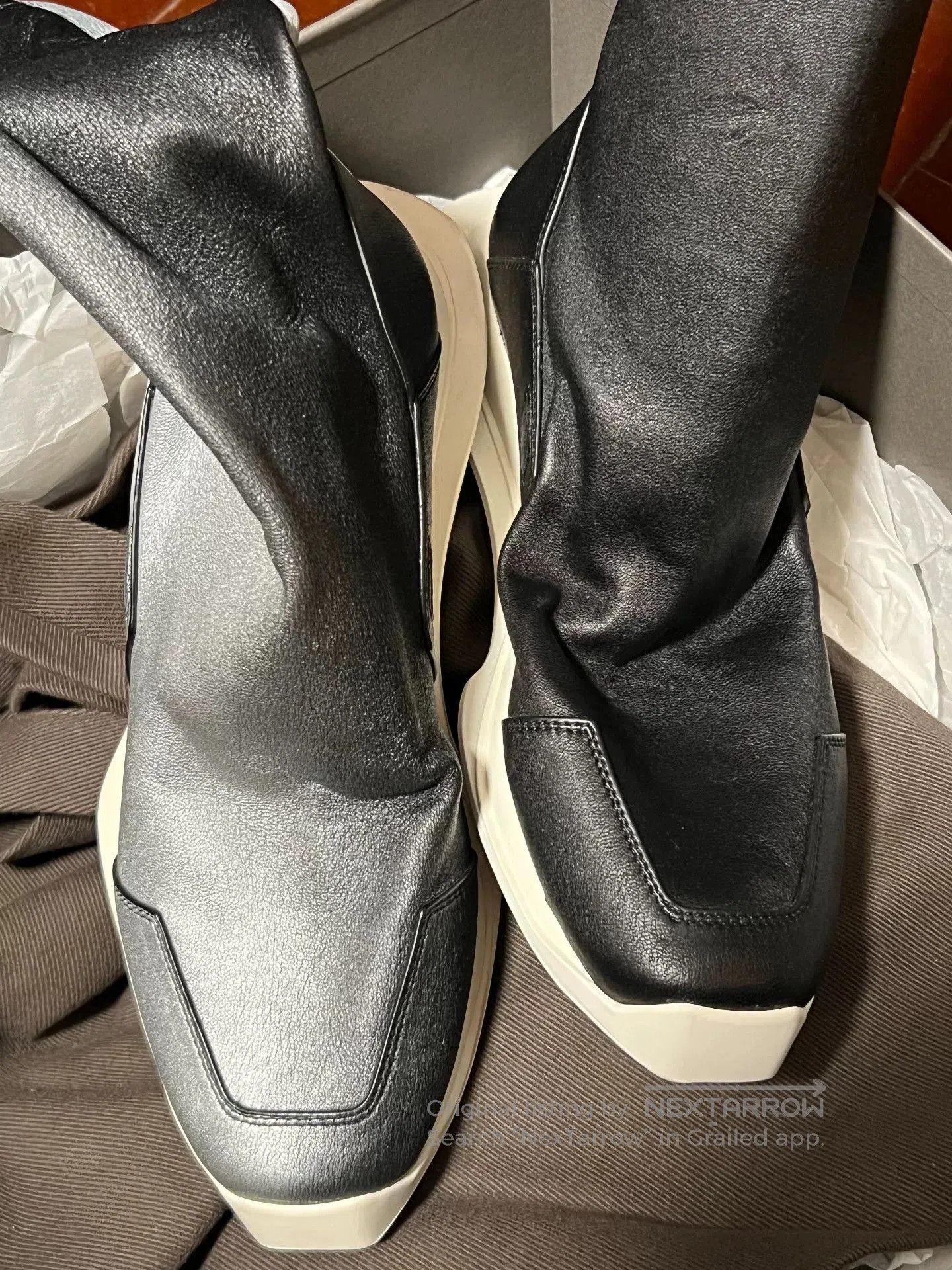 Rick Owens Rick Owens Main Line Gradient Black Silver Tank Boots. Size US 5 / IT 35 - 6 Thumbnail