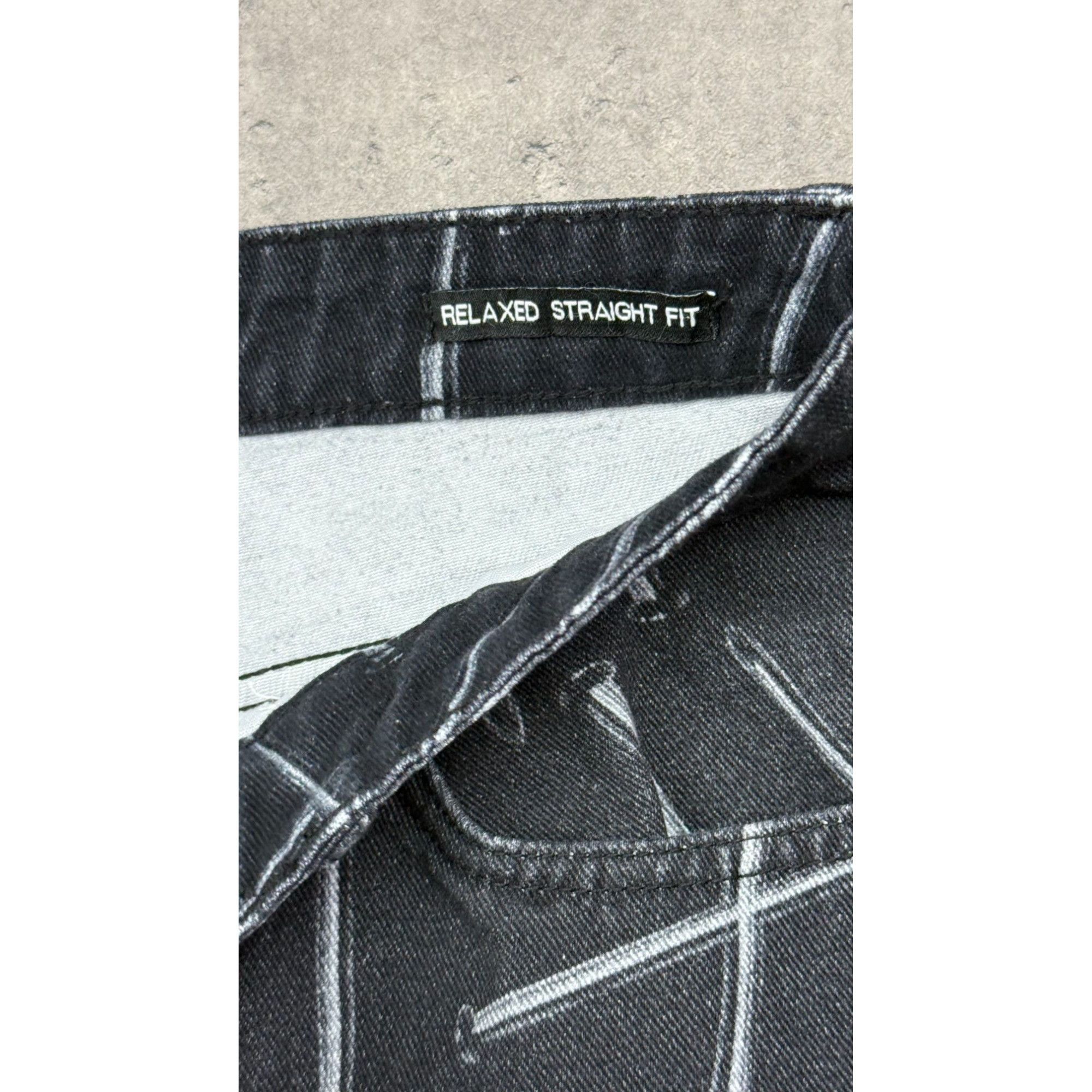 Jaded London Jaded London W32 Black Denim Jeans All-Over White Nail Print Size US 30 / EU 46 - 4 Thumbnail