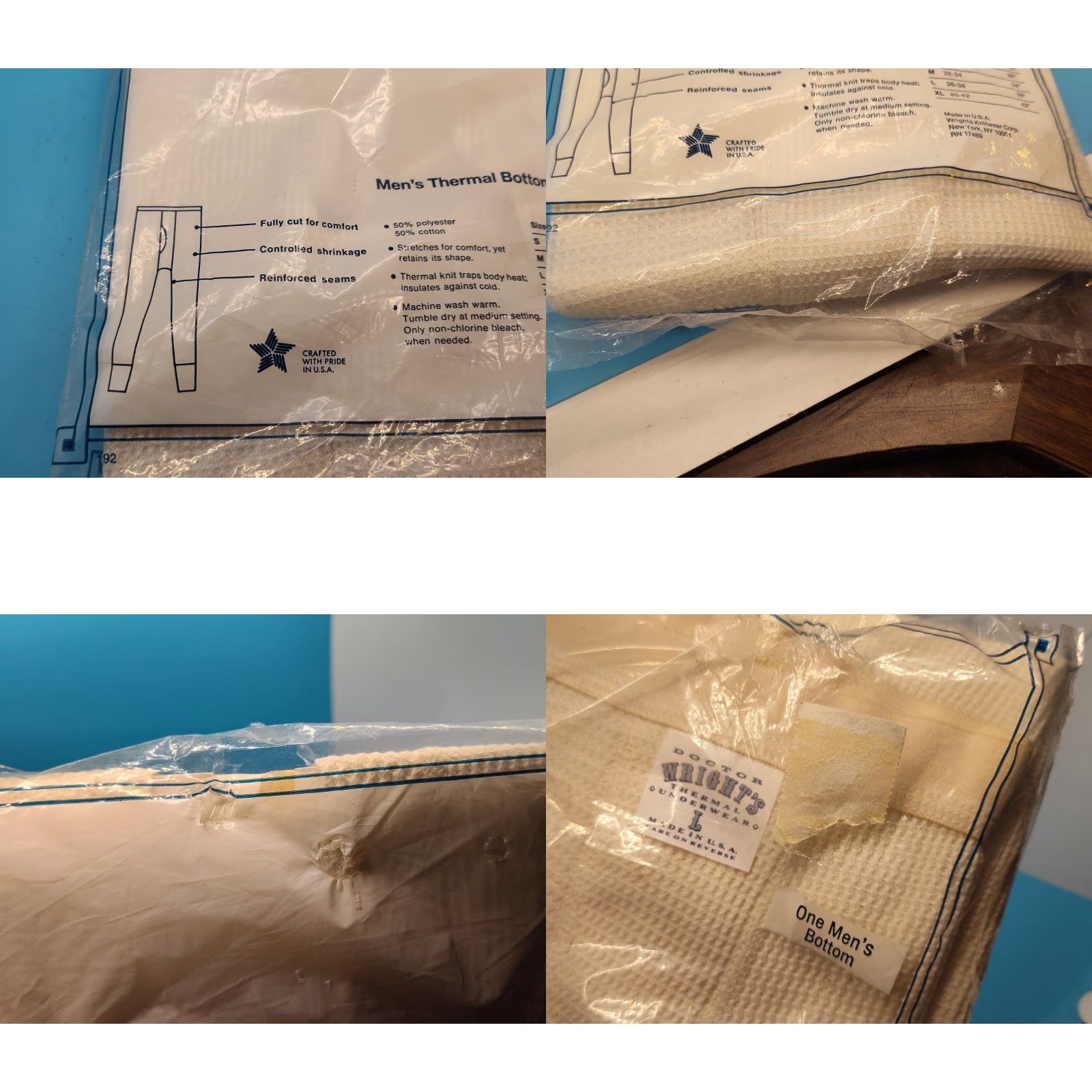 Vintage VINTAGE Doctor Wright's Thermal Long Johns Mens Pants L White/offwhite Thermal Preshrunk 80s NOS USA Mens Size US 33 - 8 Thumbnail