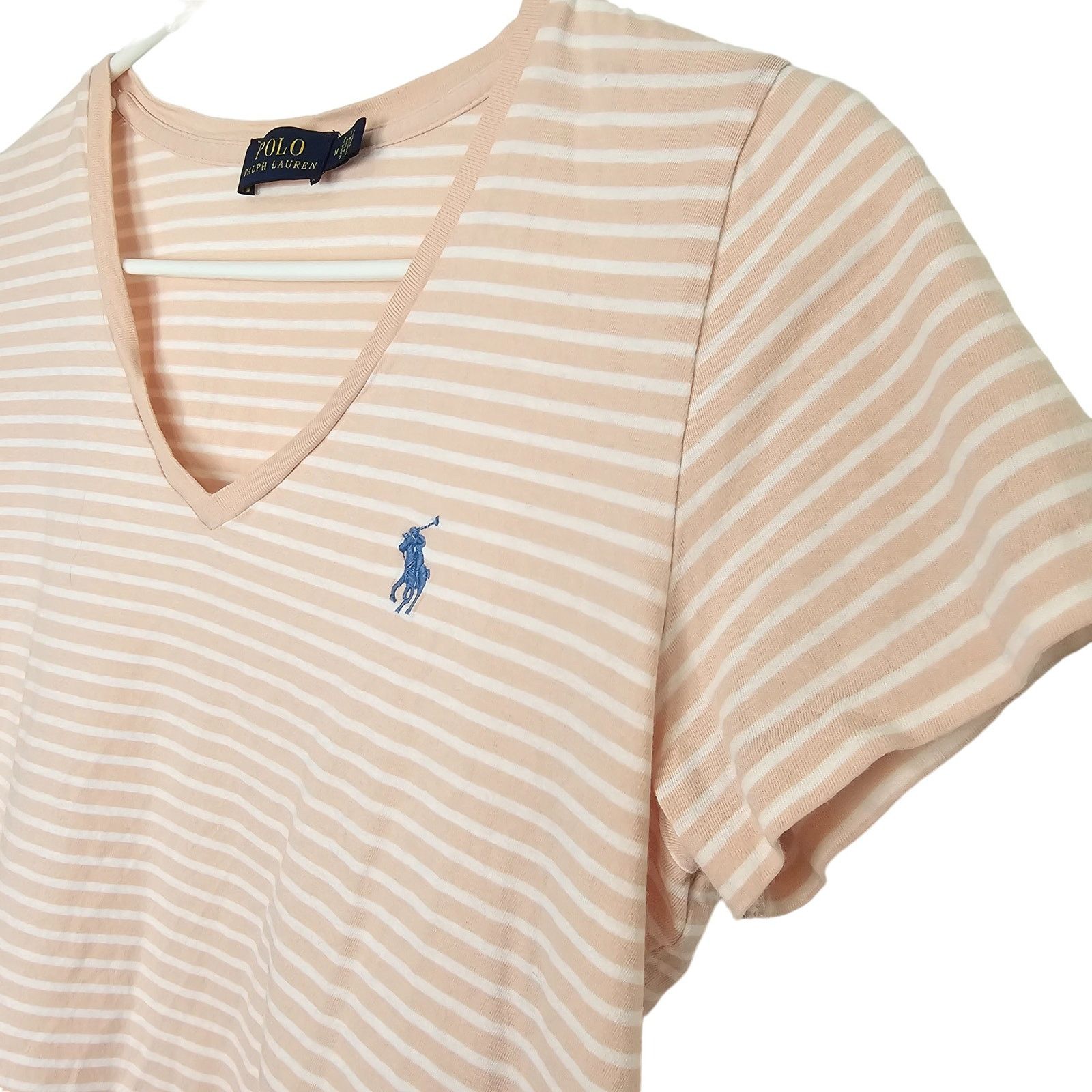 Polo Ralph Lauren Polo Ralph Lauren Womens Striped V-Neck T-Shirt Sz M Classic Size M / US 6-8 / IT 42-44 - 4 Thumbnail