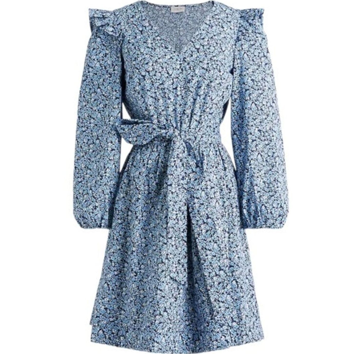 J.Crew J.Crew Blue Lightweight Cotton Puff-sleeve Mini Dress, S Size S / US 4 / IT 40 - 1 Thumbnail