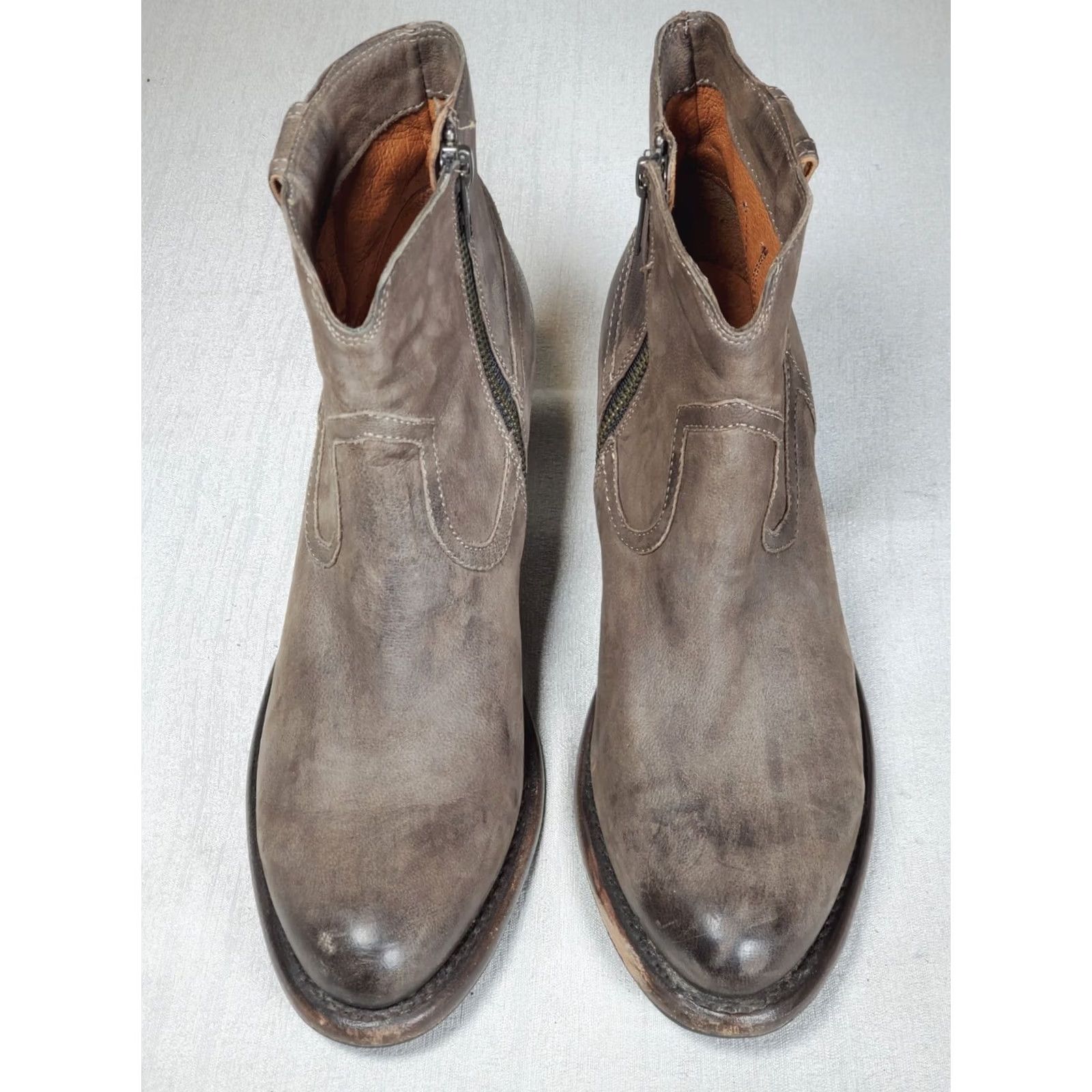 Frye Frye Tie Womens Gray Lillian Nubuck Western Ankle Booties Block Heel Women Size US 9 / IT 39 - 6 Thumbnail
