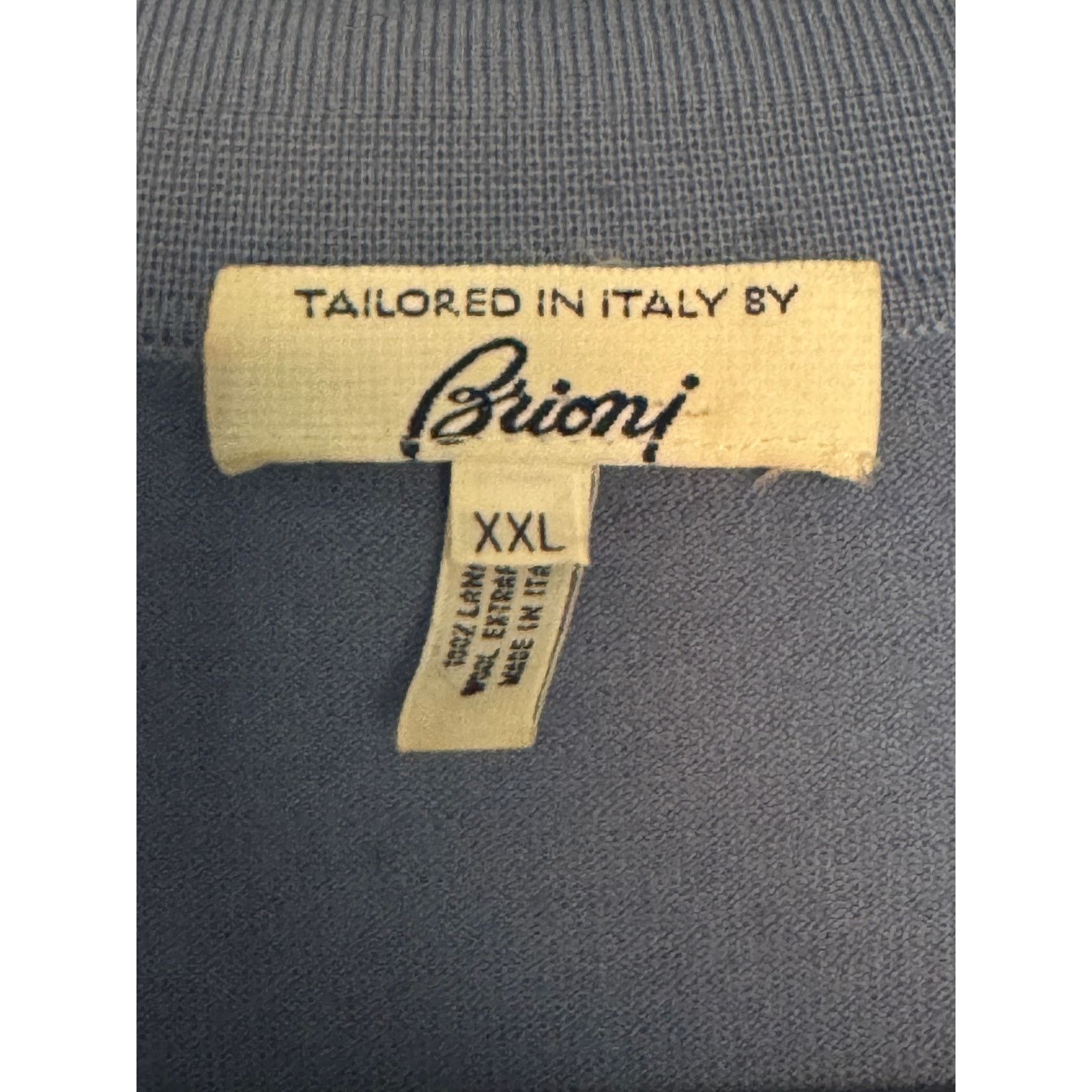 Brioni Brioni Blue Wool Quarter Zip Pullover Size US XL / EU 56 / 4 - 3 Thumbnail
