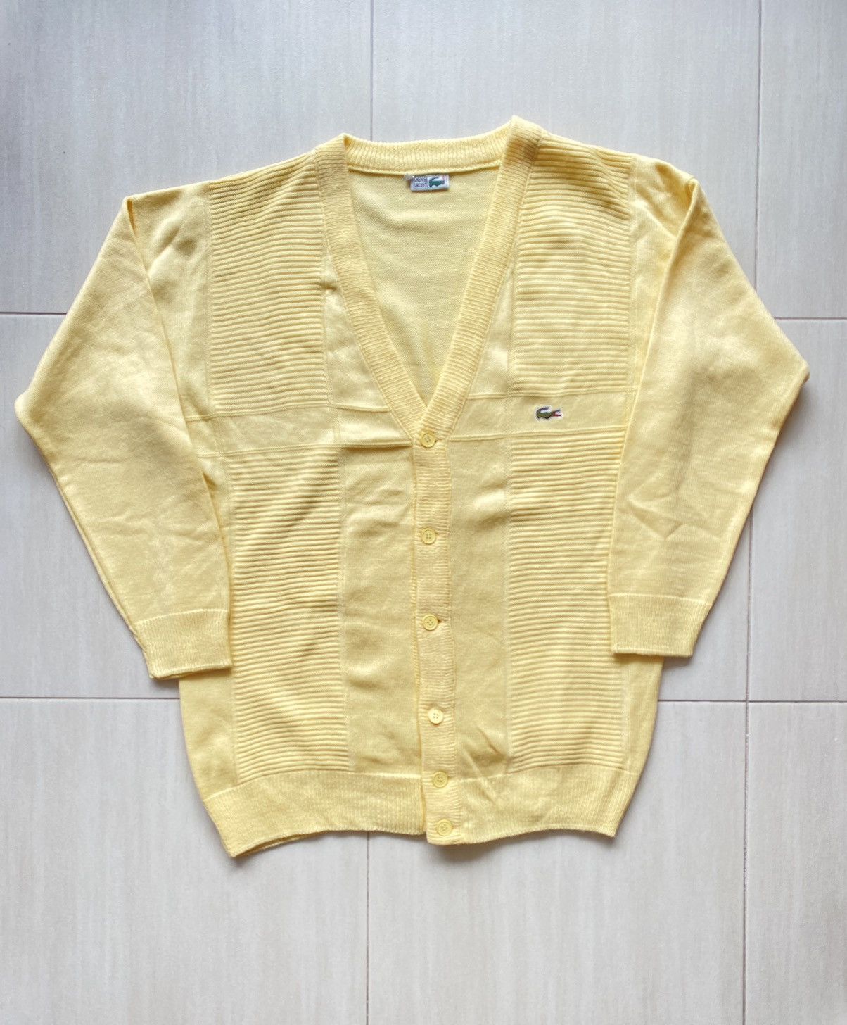 image of Lacoste 80's Cardigan in Yellow, Men's (Size XL)