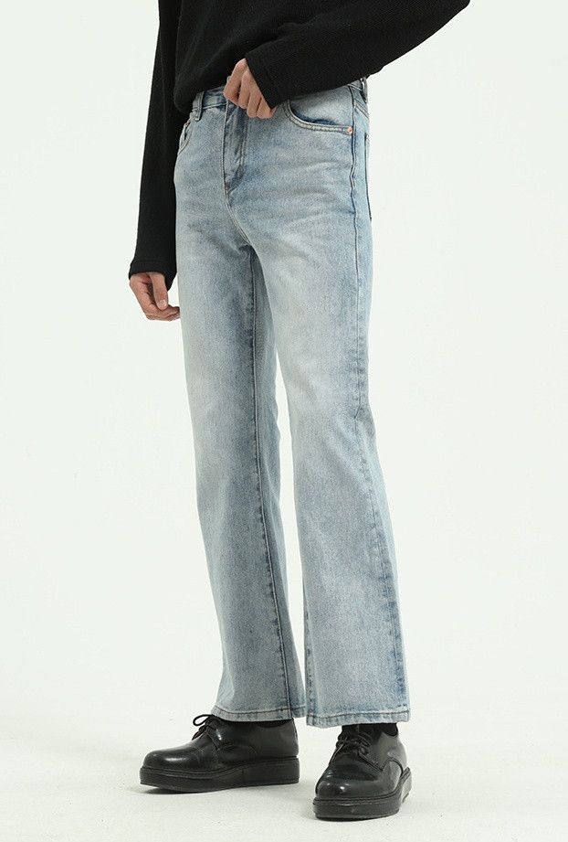 Designer × Japanese Brand Light blue washed non-stretch flared jeans Size US 32 / EU 48 - 1 Thumbnail