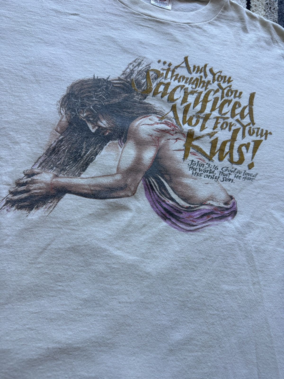 Vintage Vintage Jesus Cross John 3:16 Parody T-Shirt Delta XL Size US XL / EU 56 / 4 - 2 Thumbnail