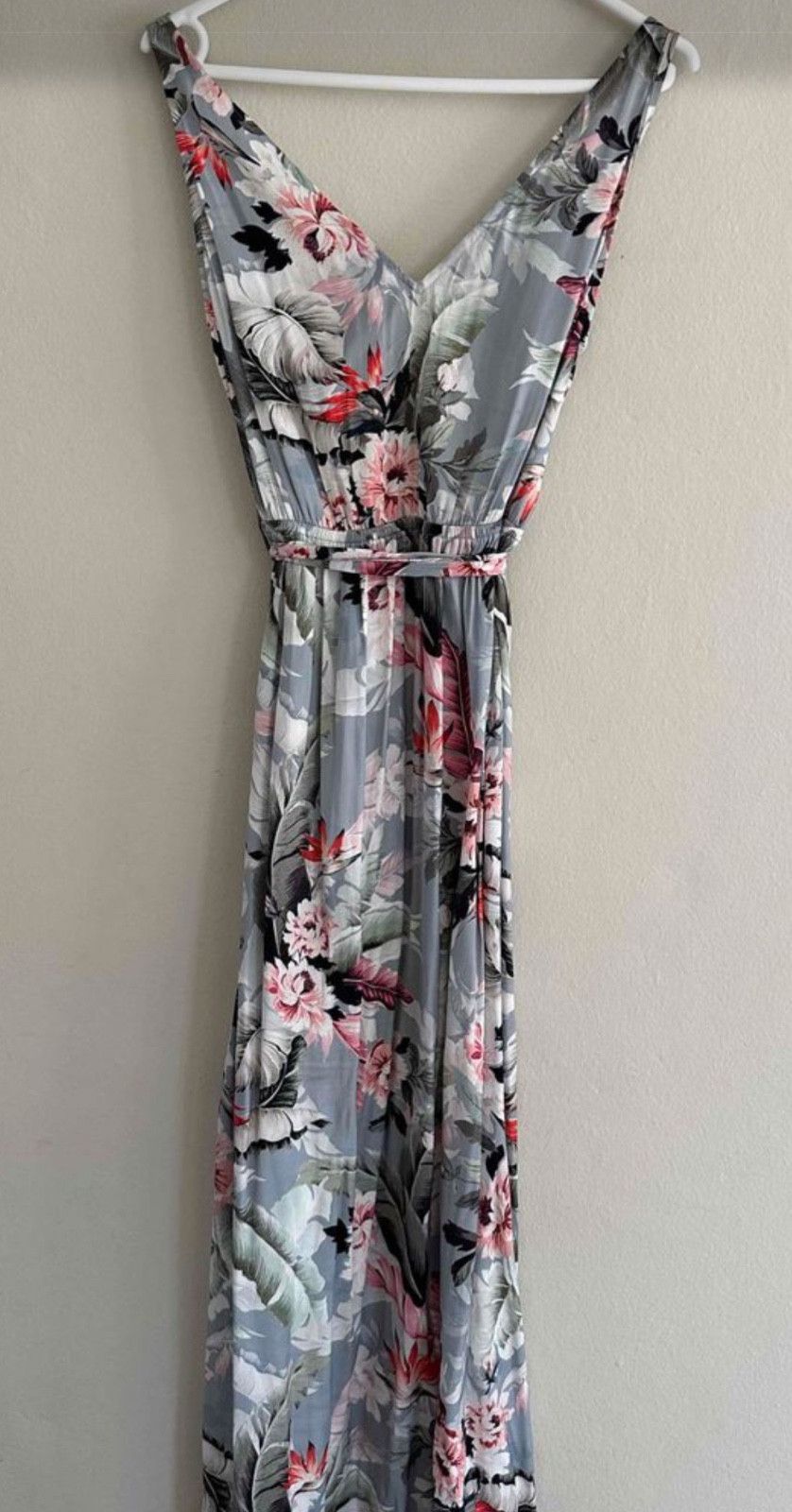 Other Witchery St Tropez Tropical Maxi Dress Grey/Pink women's Size XL / US 12-14 / IT 48-50 - 3 Thumbnail