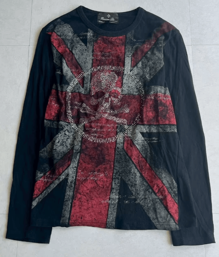Retro British Flag Printing Skull