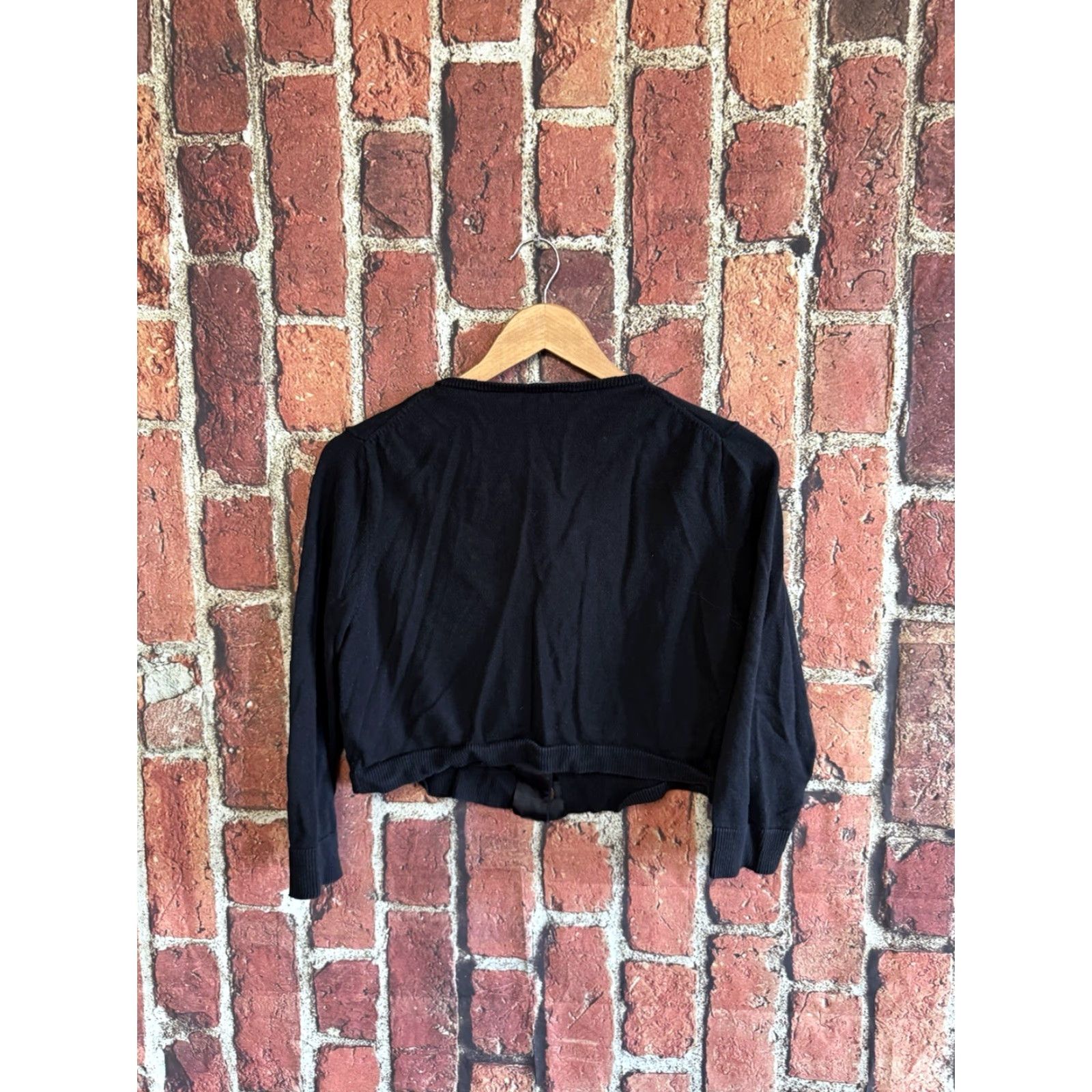 Calvin Klein Calvin Klein Womens Black Cropped Button Up Sweatshirt L Black Cardigan Activewear Womens/Calvin Klein Sweatshirt Shirt? Size L / US 10 / IT 46 - 2 Thumbnail