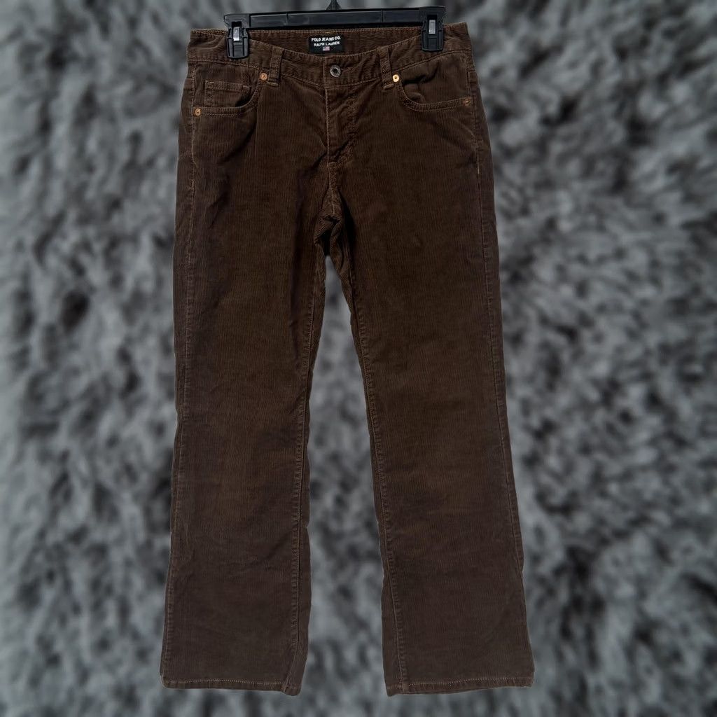Ralph Lauren VINTAGE Ralph Lauren Polo Jeans Pants 4 30x30.5 Brown Corduroy Dark Academia Women Chino Straight 90s Grunge Retro Size 27" / US 4 / IT 40 - 1 Thumbnail